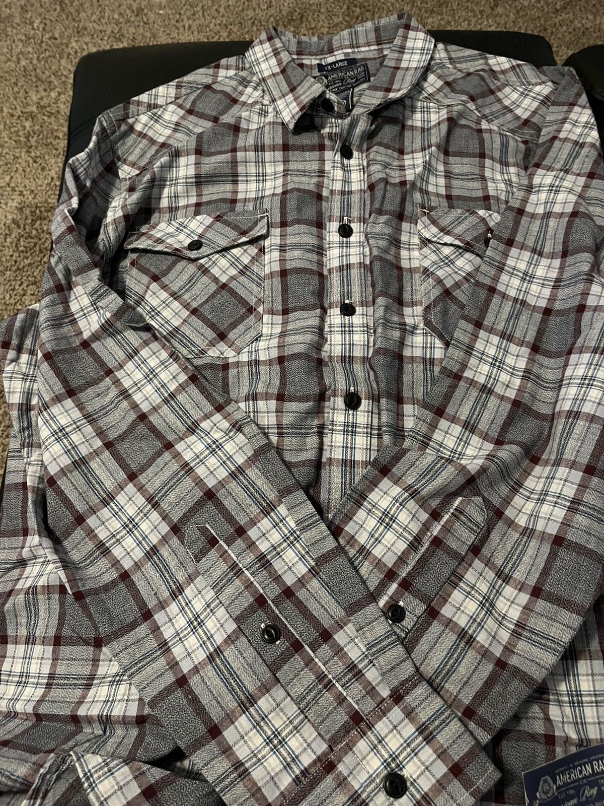 image of American Rag Button Up in White, Men's (Size 2XL)