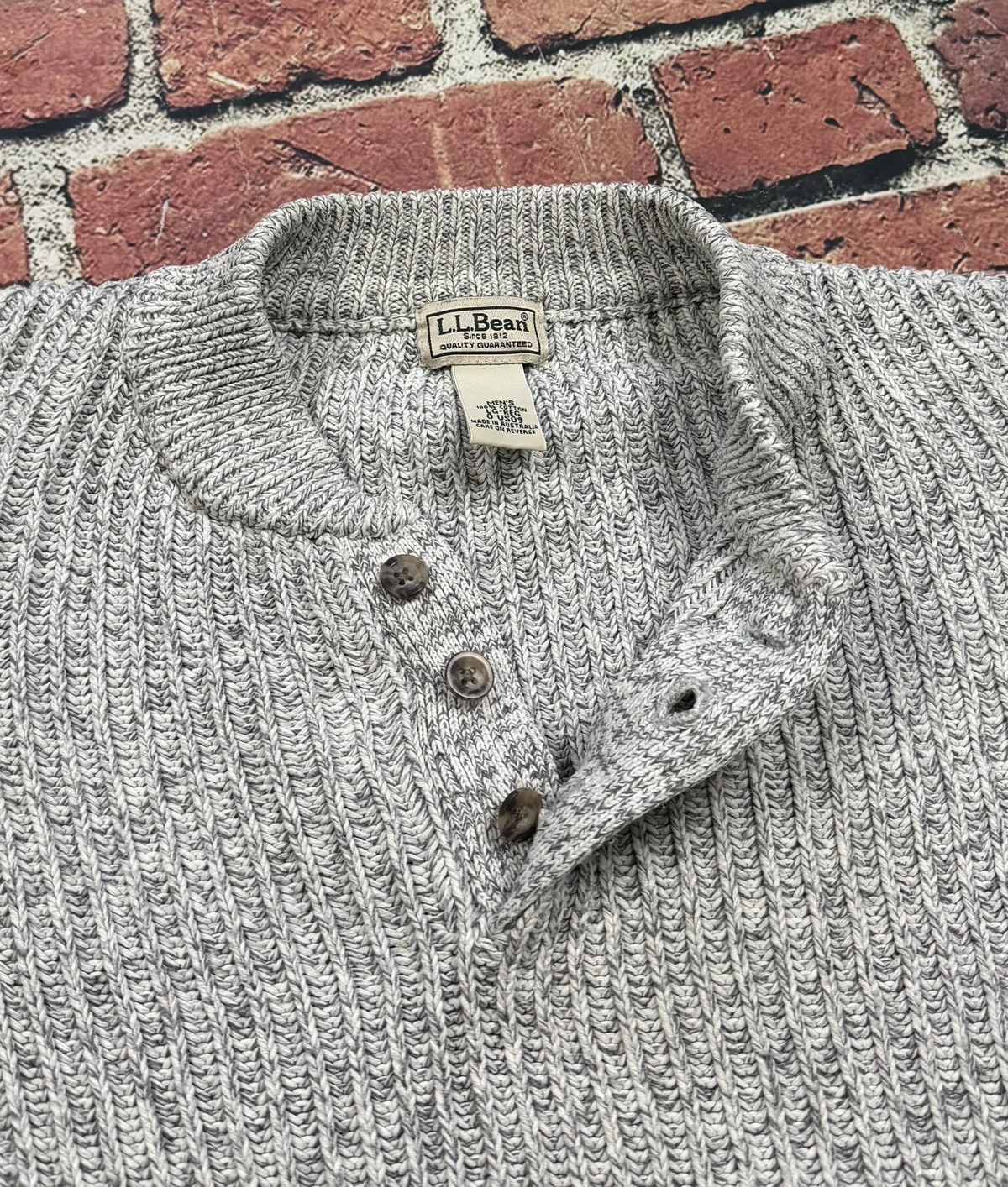 L.L. Bean Vintage L.L. Bean Henley Knit Fisherman Sweater US09 Size US L / EU 52-54 / 3 - 8 Thumbnail