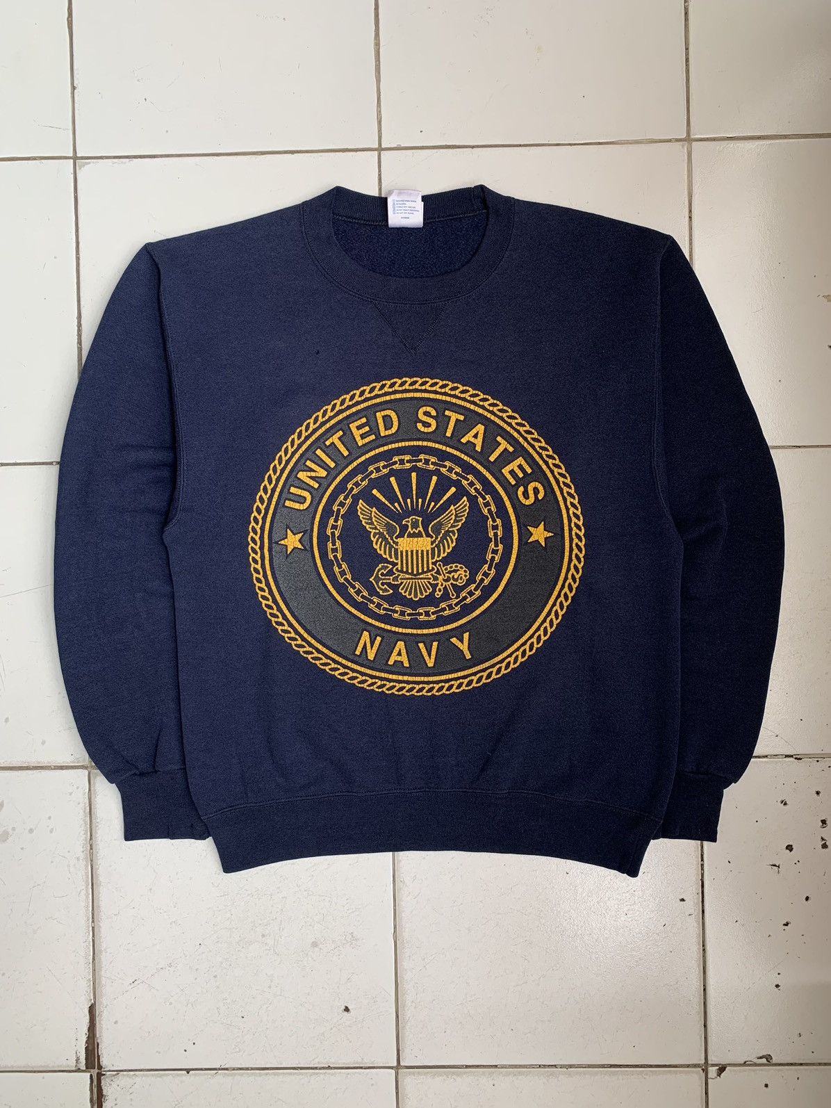 image of Vintage Us Navy Reflective Sweatshirt Made In Usa, Men's (Size Large)