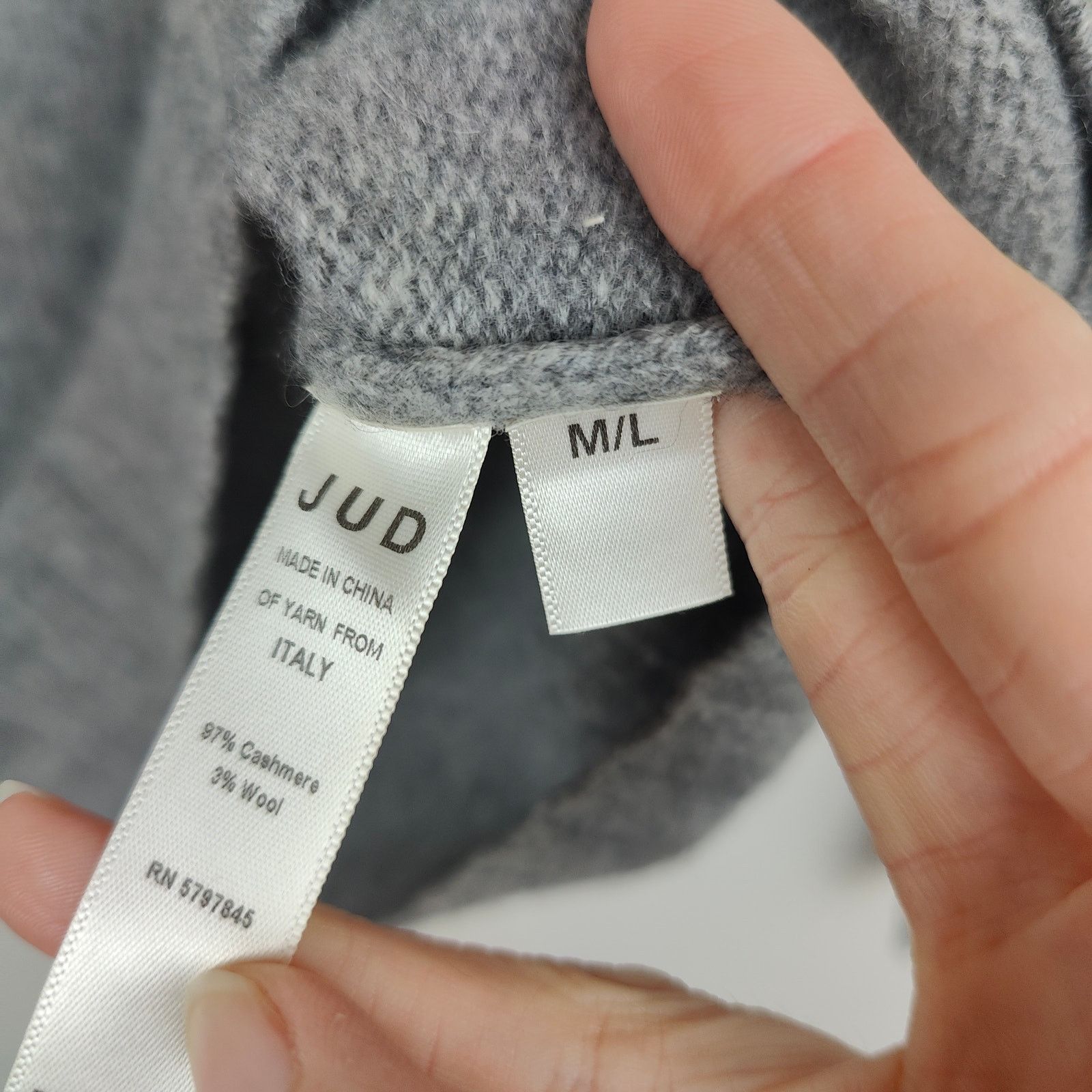 Other JUD Cashmere Wool Sweater Womens Large Gray Hand Knit Size L / US 10 / IT 46 - 7 Thumbnail