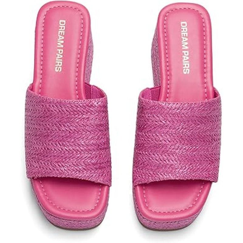 Other Dream Pairs 8.5 Hot Pink Open Toe Espadrille Sandals Size US 8.5 / IT 38.5 - 5 Thumbnail