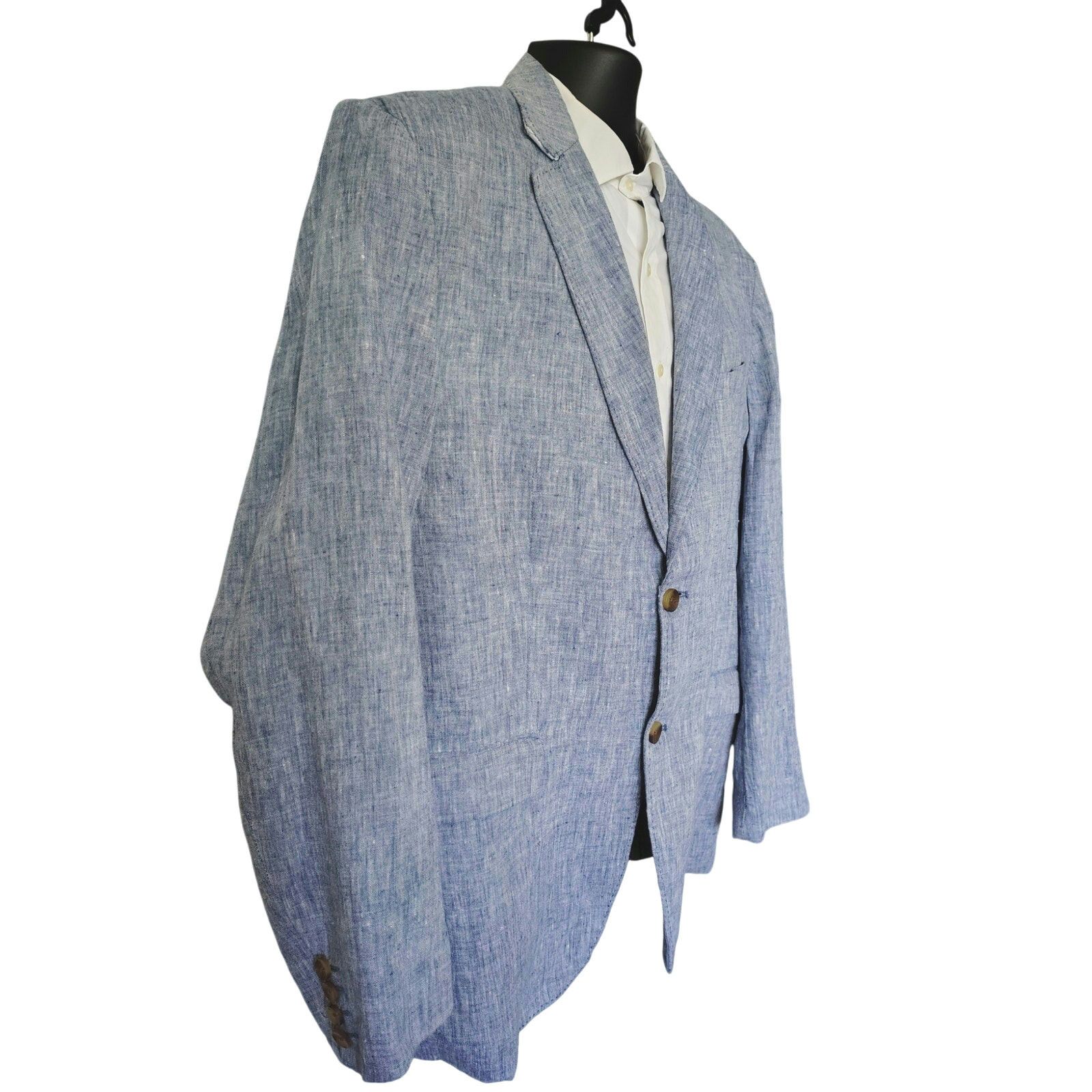 Club Room Club Room Luxury Linen Sport Coat Blue Mens Size XL Size 48R - 3 Thumbnail