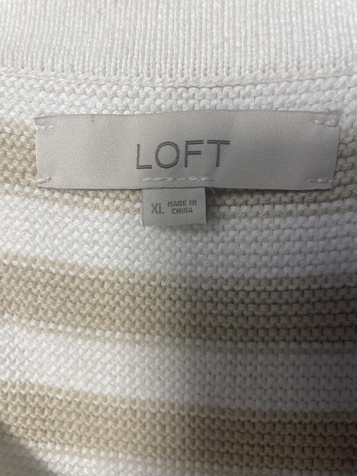 Other LOFT Striped Button Front Knit Tank Top Vest Women's XL EUC Size XL / US 12-14 / IT 48-50 - 2 Thumbnail