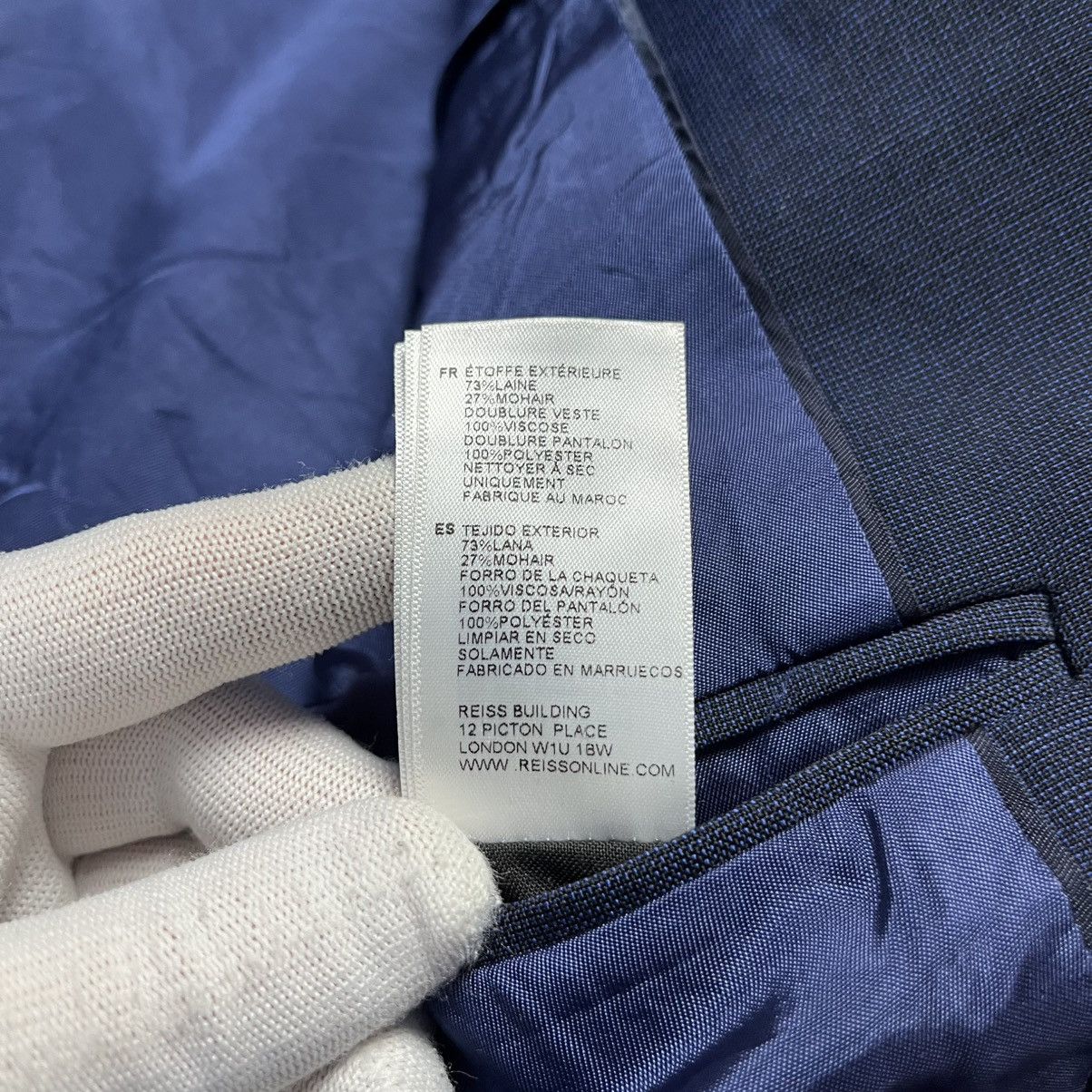 Designer × Reiss Reiss Blue Wool Blazer Jacket Luxury Classic Formal Size 38R - 11 Thumbnail