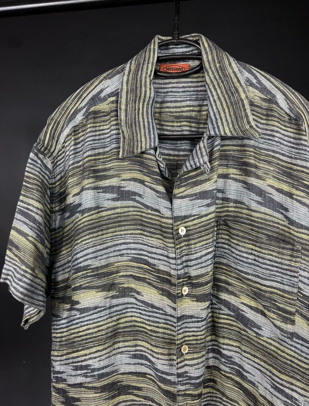 VTG shirt Missoni Gray shade buttons short sleeve