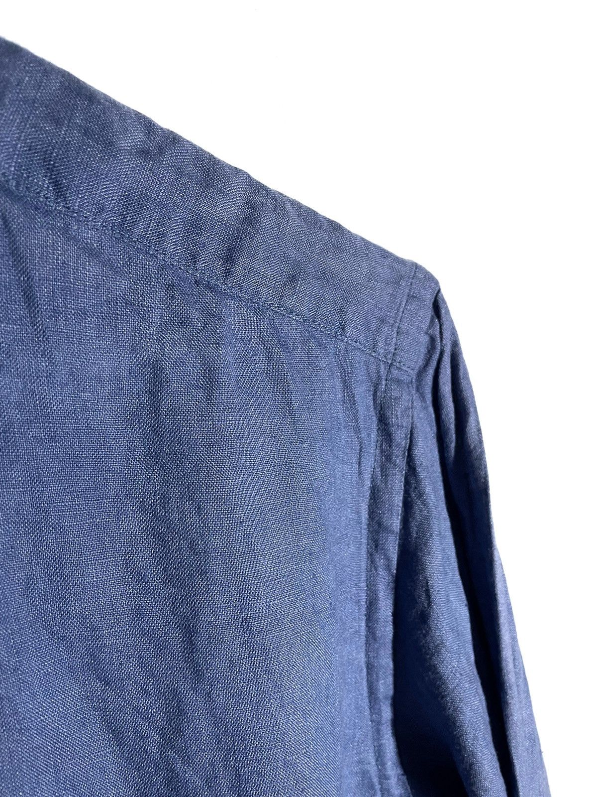 Designer Favourbrook London Men Linen Blue Shirt Size 16/S-M Portugal Size US S / EU 44-46 / 1 - 5 Thumbnail