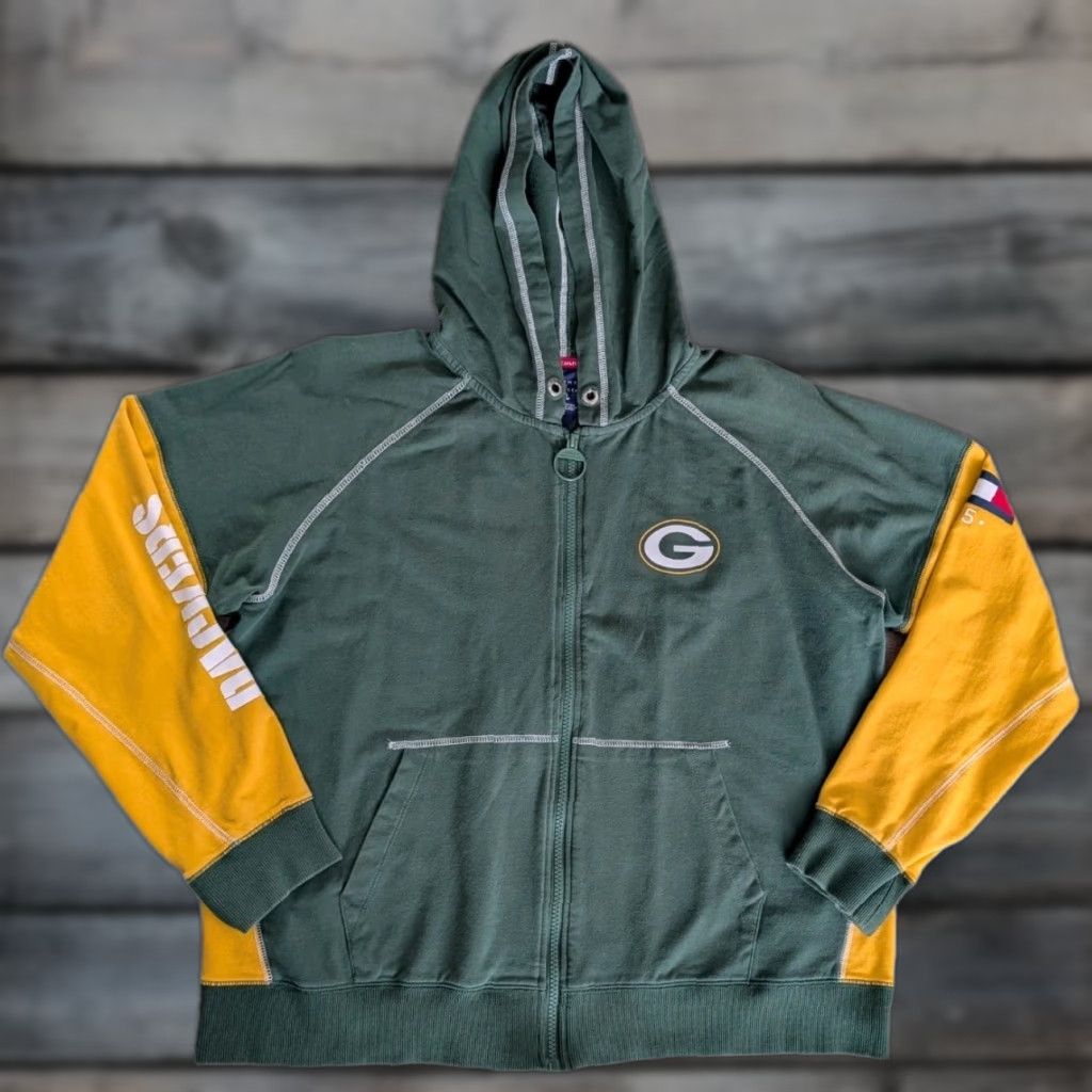 Tommy Hilfiger VINTAGE Tommy Hilfiger Women's Green Bay Packers Full Zip Hooded Sweatshirt Jacket XL Size XL / US 12-14 / IT 48-50 - 1 Thumbnail