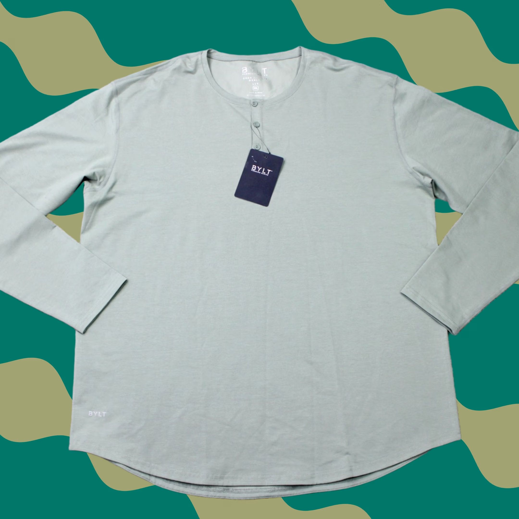 Vintage BYLT Shirt Mens 2XL Green Henley XL NWT Long Sleeve Stretch Pullover T-Shirt Sportsman Classic Cotton Polyester Spandex Relaxed Fit Size US XXL / EU 58 / 5 - 1 Thumbnail