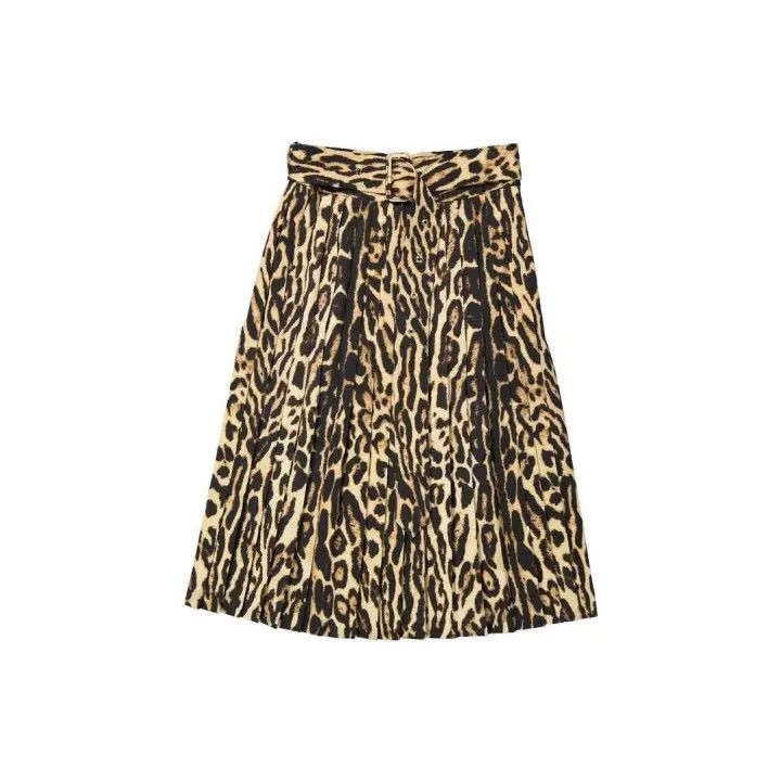 Burberry Burberry Leopard Print Mid-Waist Casual Skirt 0079 Size 22" - 1 Thumbnail