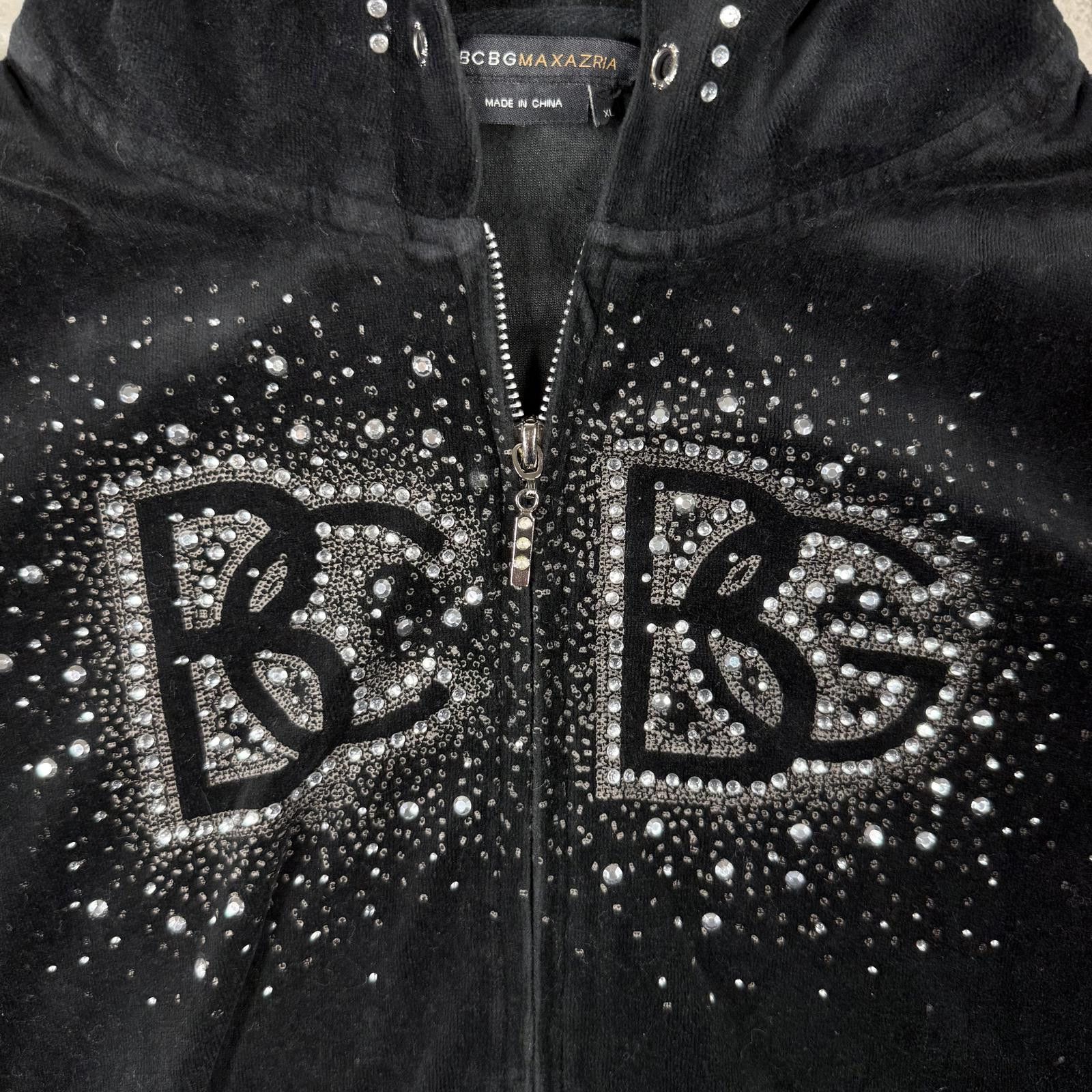 Bcbgmaxazria BCBG Sweater Women's XL Black Vintage Y2K Embellished Hoodie Size XL / US 12-14 / IT 48-50 - 5 Thumbnail