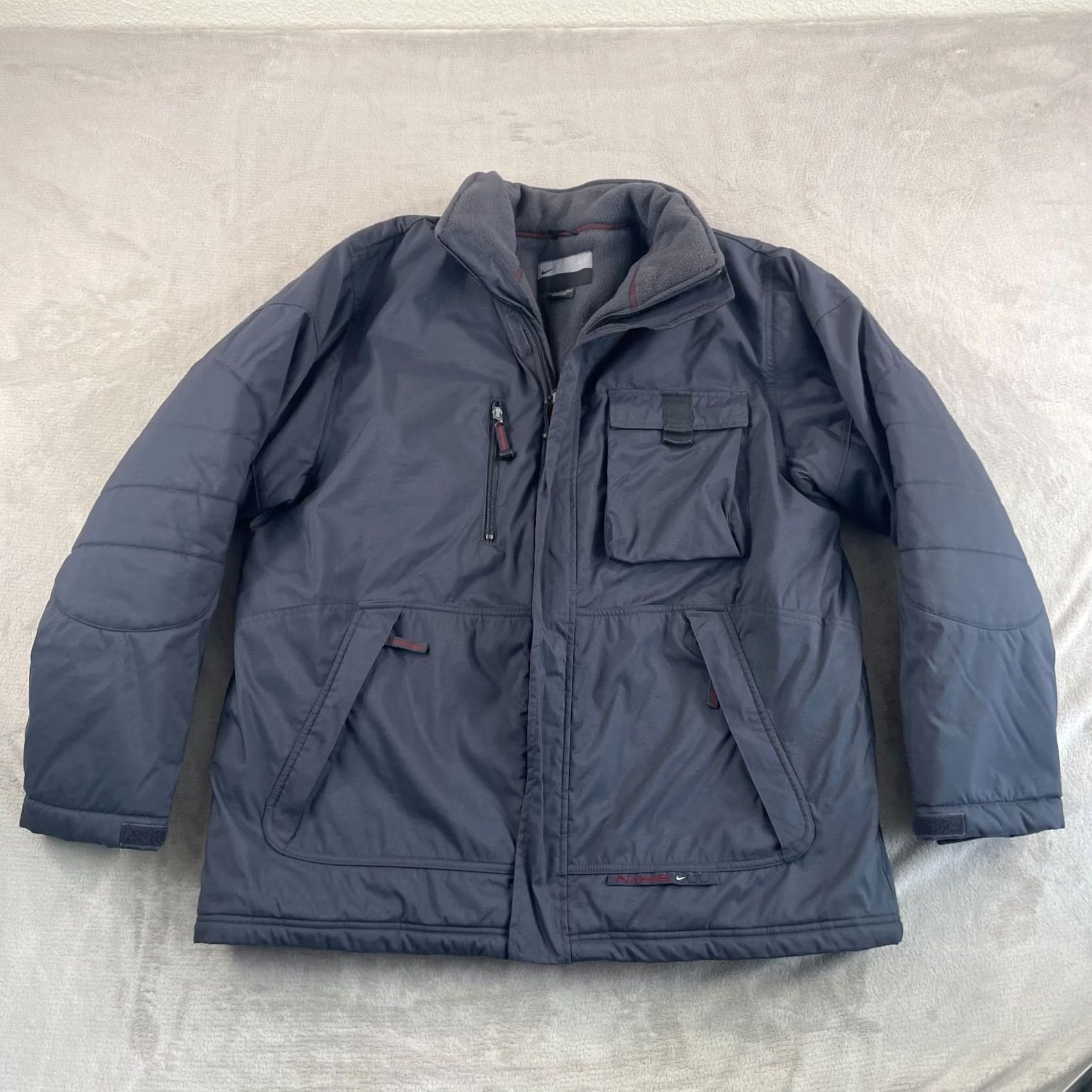 Nike VINTAGE Nike Insulated Jacket Men XL Blue Full Zip Parka Fleece Lined Winter Coat Casual Travel 80s 90s Nike Global Athletic Mens Size US XL / EU 56 / 4 - 3 Thumbnail