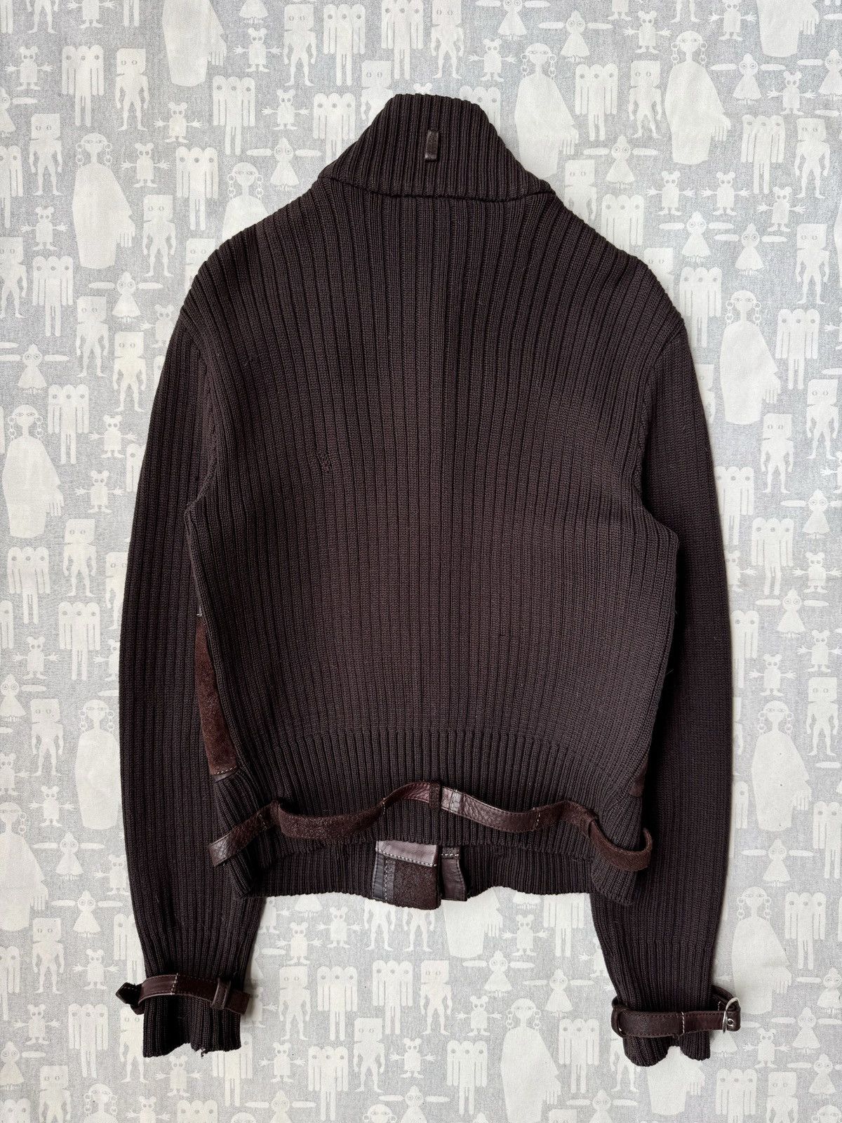 Alexander McQueen Alexander McQueen AW00 Leather Patchwork Knit Jacket Size M / US 6-8 / IT 42-44 - 7 Thumbnail