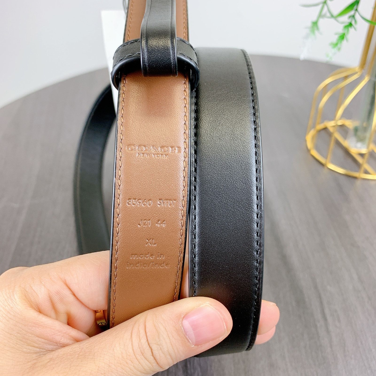 Kate Spade Coach 83960 Signature Belt, 25 Mm Silver Black Dark Saddle Size ONE SIZE - 4 Thumbnail