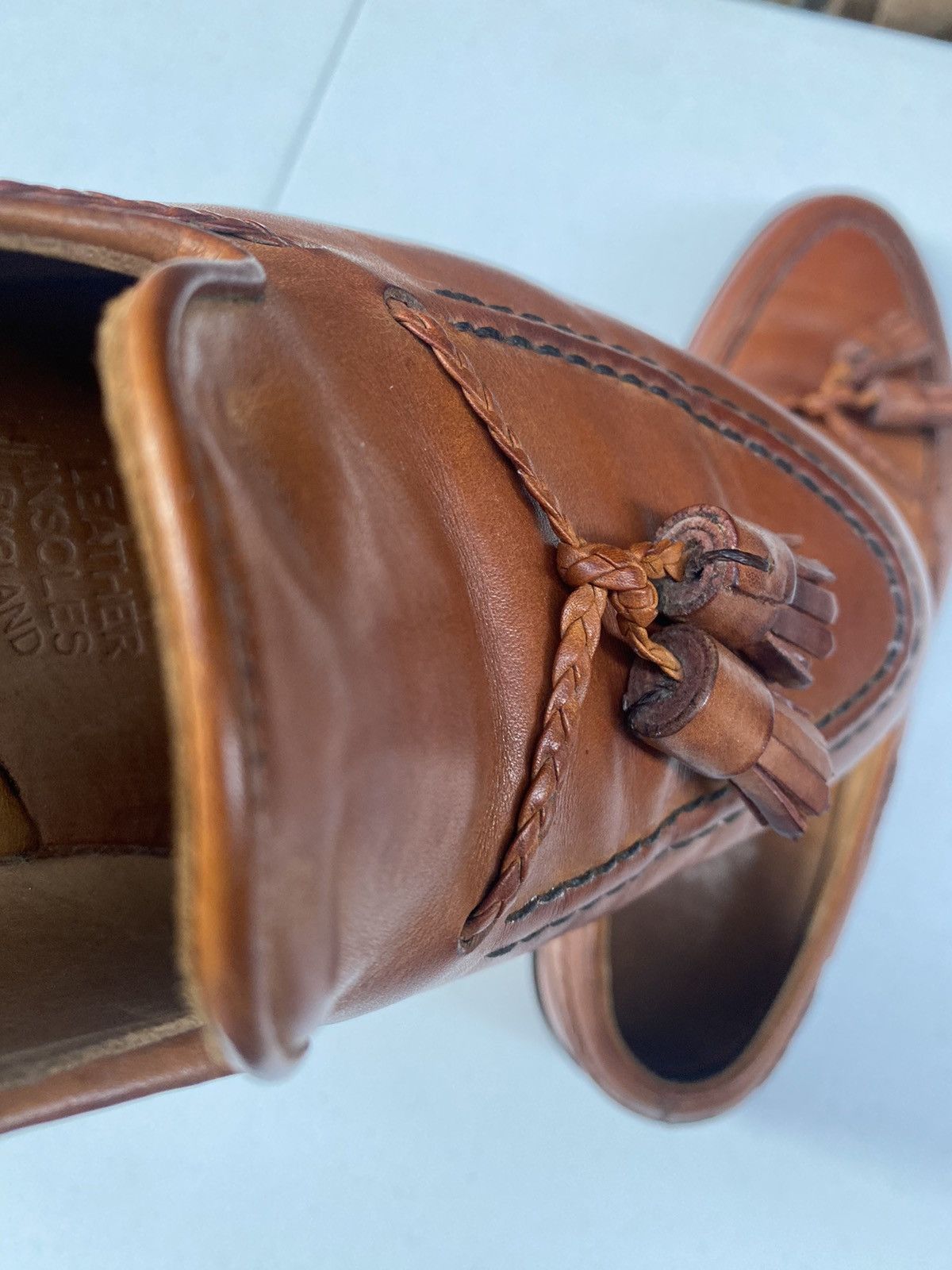 Cheaney Cheaney 🇮🇹 brown braided leather tassel loafer bench made UK Size US 9 / EU 42 - 15 Thumbnail