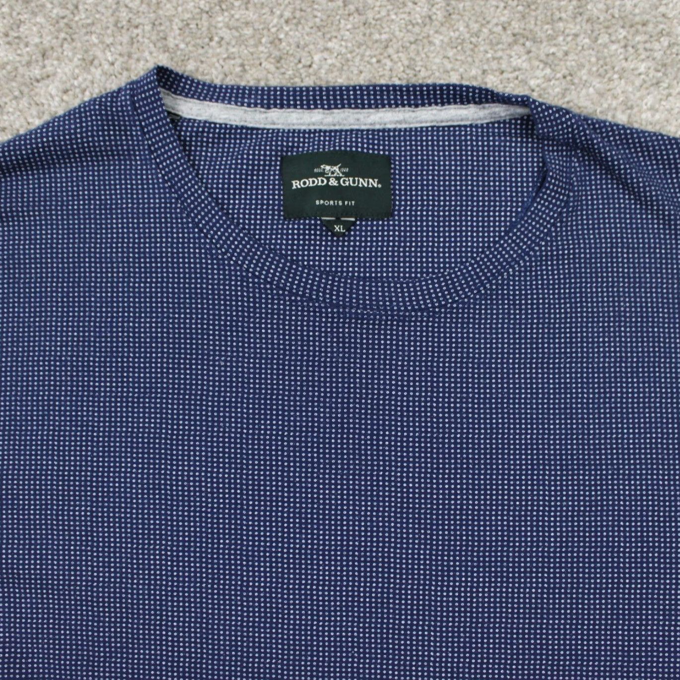 Rodd & Gunn Rodd & Gunn Mens XL Blue Geometric Cotton Short Sleeve Button-Up Shirt Size US XL / EU 56 / 4 - 6 Thumbnail