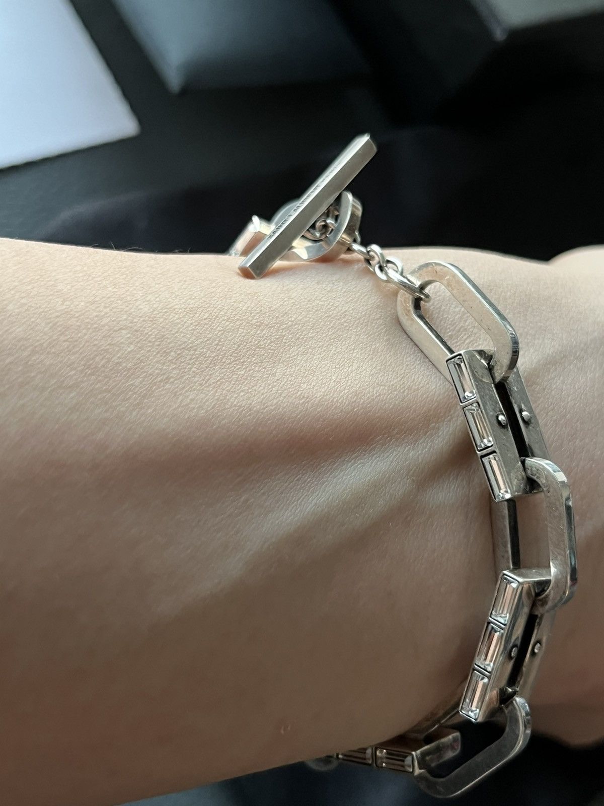 Saint Laurent Paris Saint Laurent Runway Brass Metal Distressed Punk Bracelet Size ONE SIZE - 18 Thumbnail