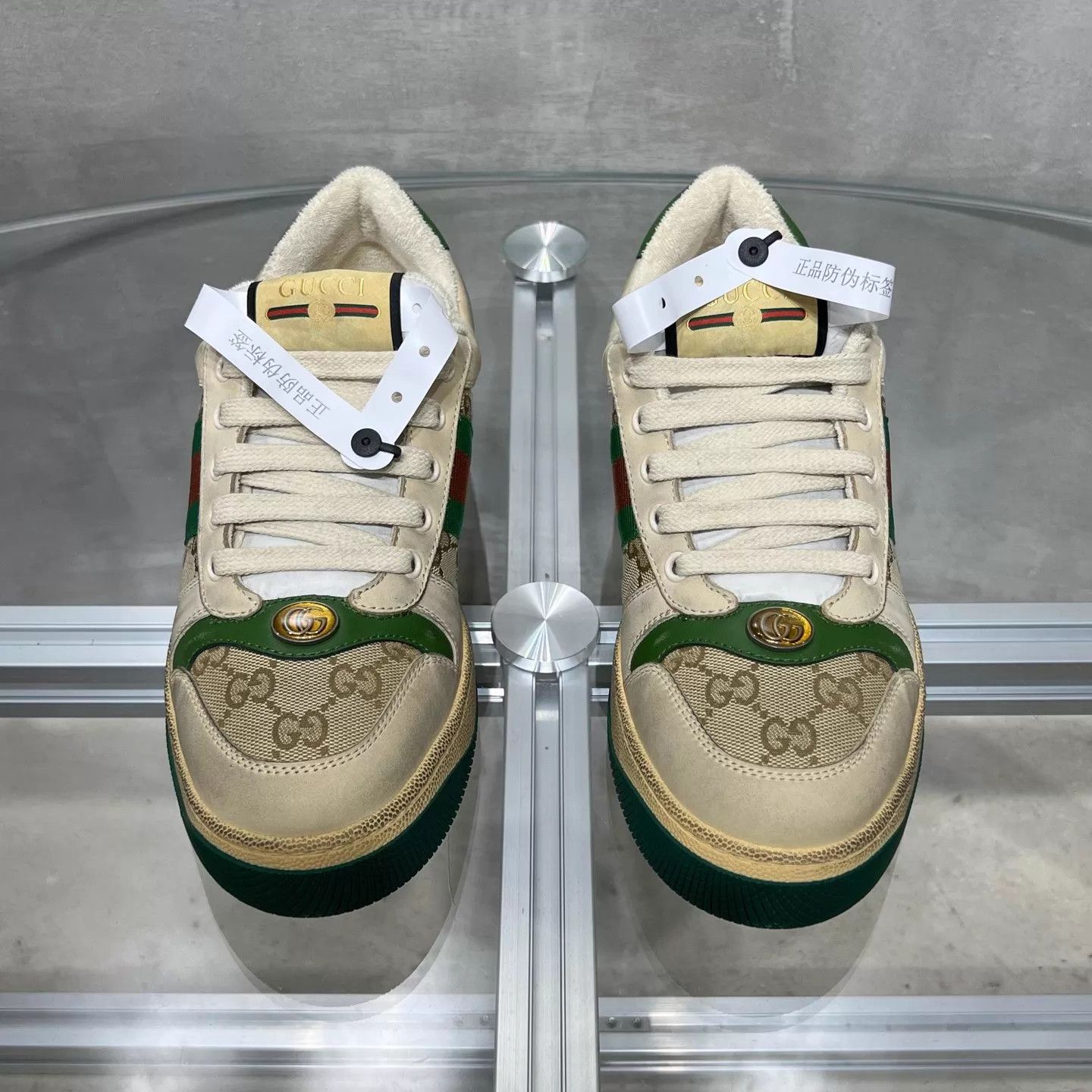 Gucci Gucci Ace Distressed GG Monogram Sneaker EU39 Size US 8.5 / IT 38.5 - 1 Thumbnail