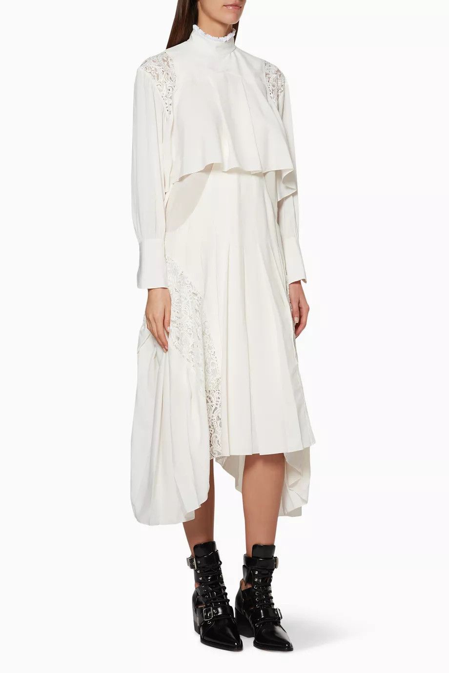 Chloe o1y0825 Midi Dress in Ivory Size XL / US 12-14 / IT 48-50 - 1 Thumbnail