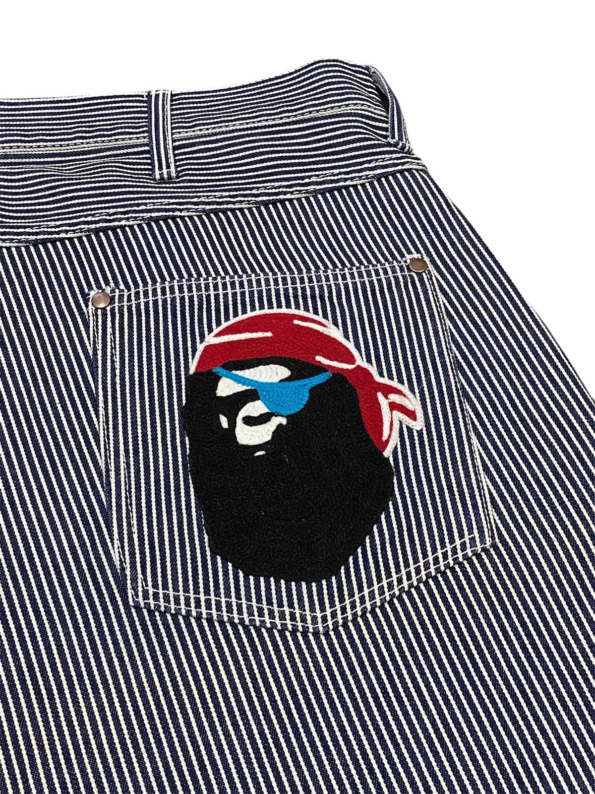 Bape A Bathing Ape Pirate Hickory Stripes Denim Pants Size US 36 / EU 52 - 4 Thumbnail