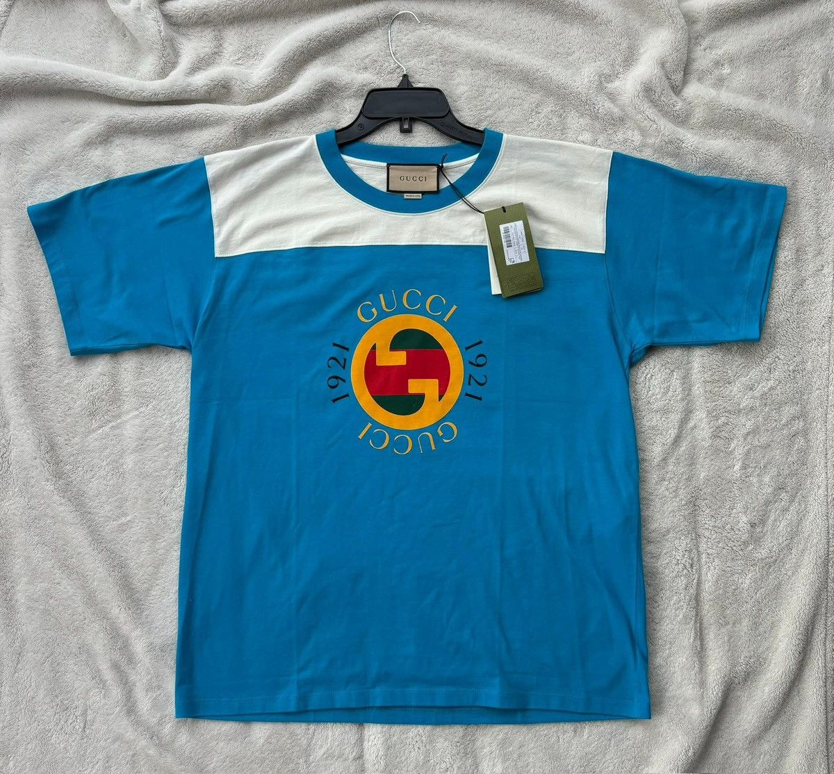 Gucci Gucci Blue Interlock 1921 Logo Tee - Size 3XL Size US XXL / EU 58 / 5 - 1 Thumbnail
