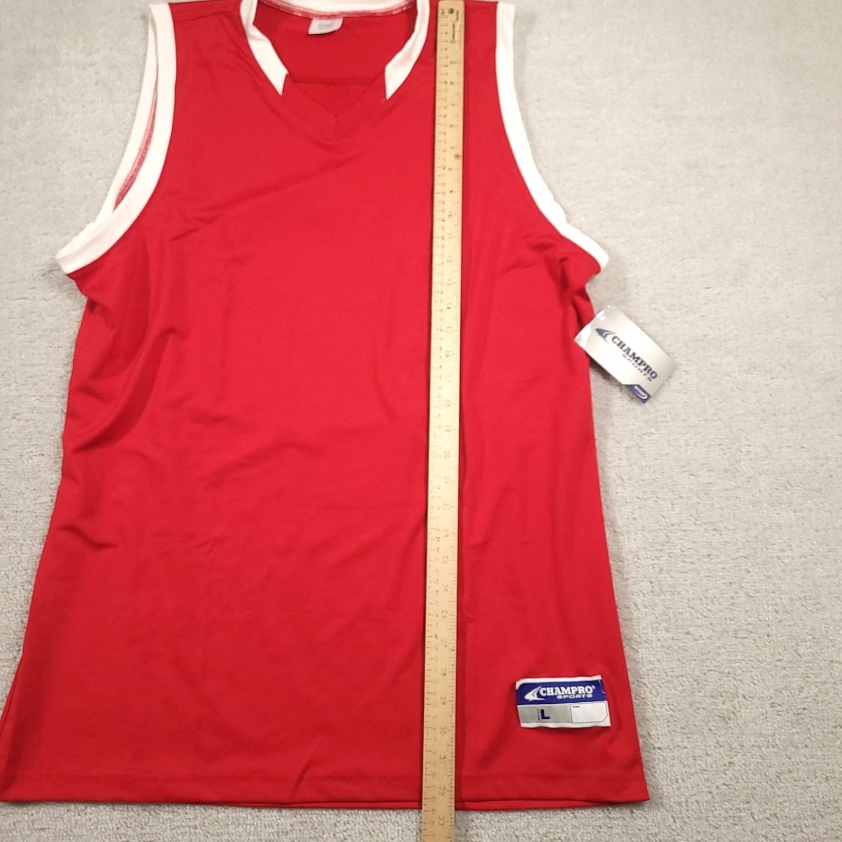 Vintage Champro Muscle Jersey DRI-GEAR Basketball Sleeveless Sports Red Adult Large Jersey Men Red Basketball Tank Shirt Size US L / EU 52-54 / 3 - 5 Thumbnail