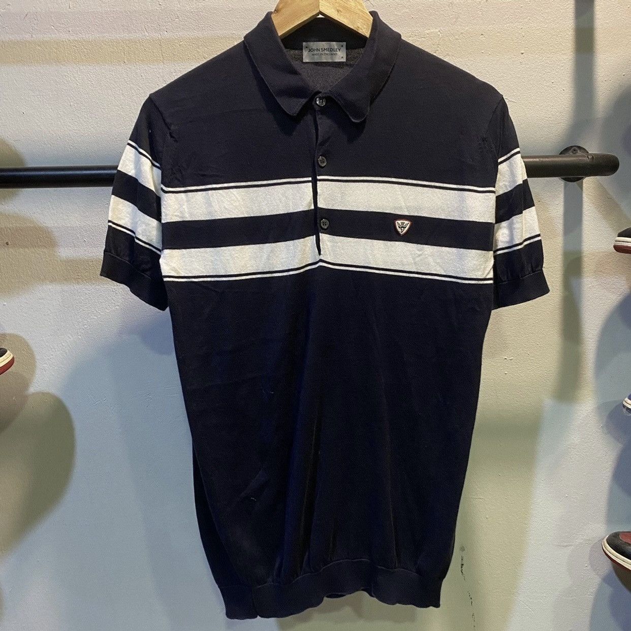 John Smedley John Smedley Wool Collared Sweater Size M Blue Men Polo Size US M / EU 48-50 / 2 - 1 Thumbnail