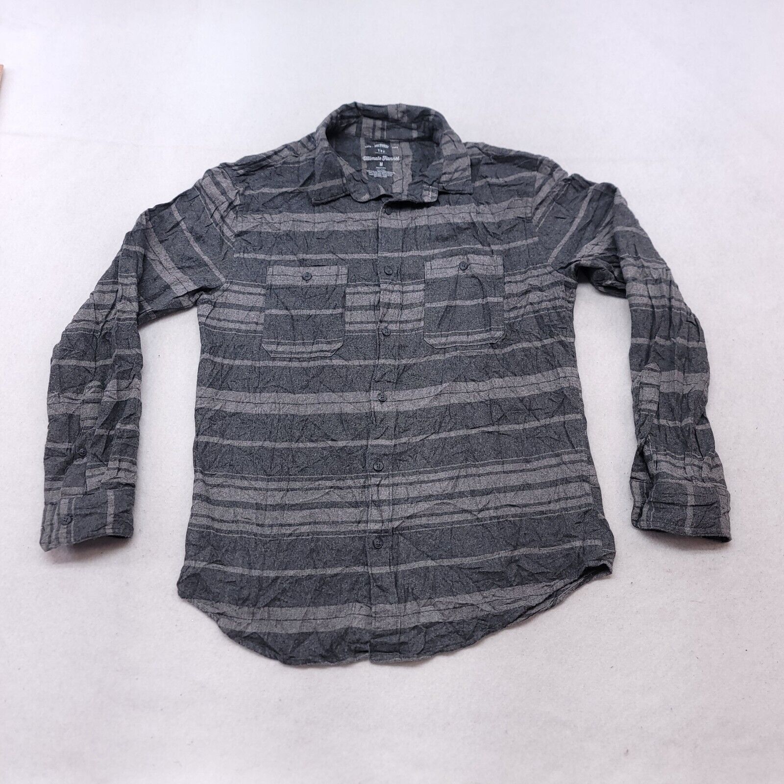 Urban Pipeline Urban Pipeline Flannel Shirt Mens Size Medium M Gray Striped Size US M / EU 48-50 / 2 - 2 Thumbnail