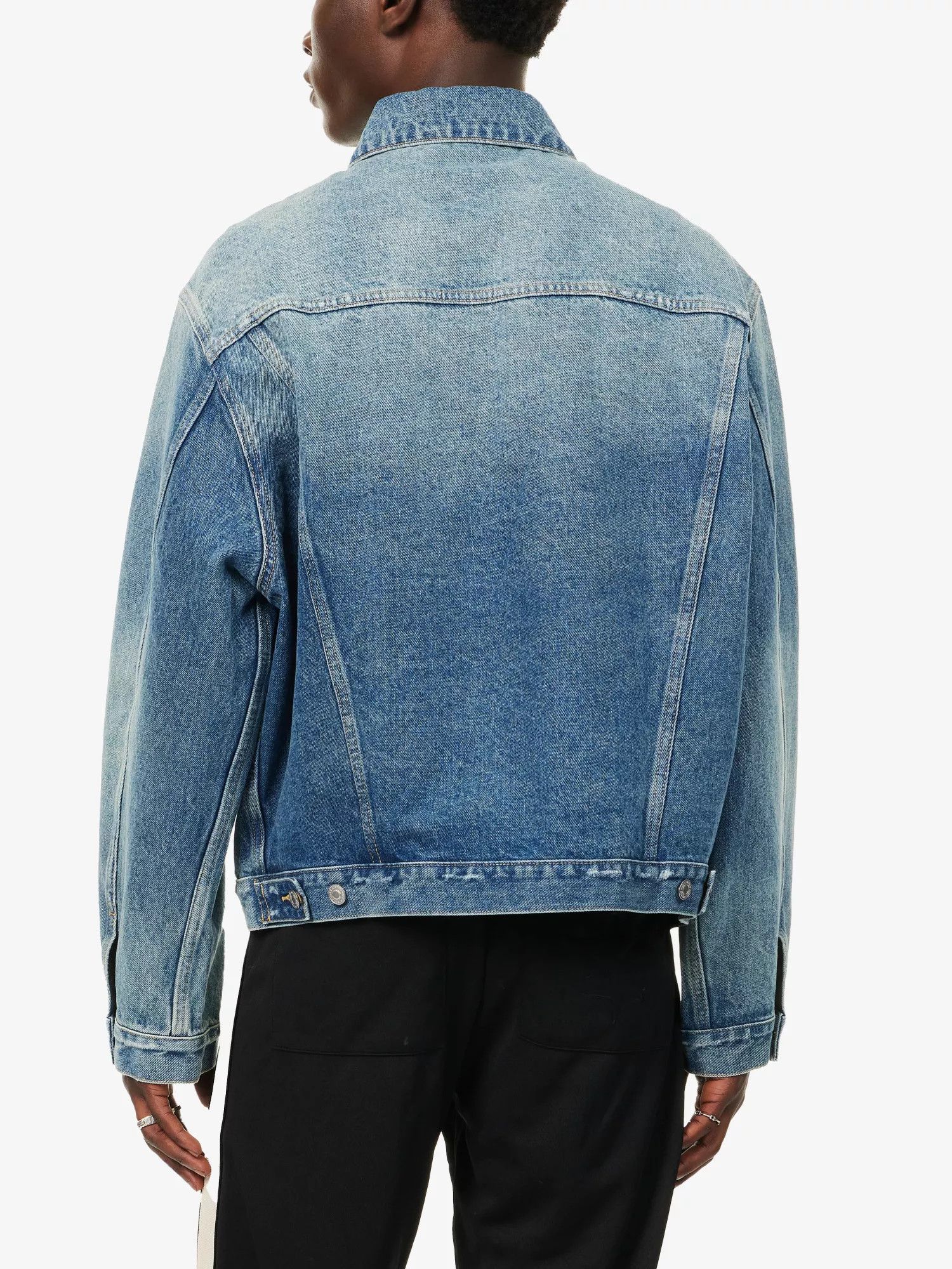 Cole Buxton Blue Distressed Oversized Denim Jacket Size US L / EU 52-54 / 3 - 4 Thumbnail