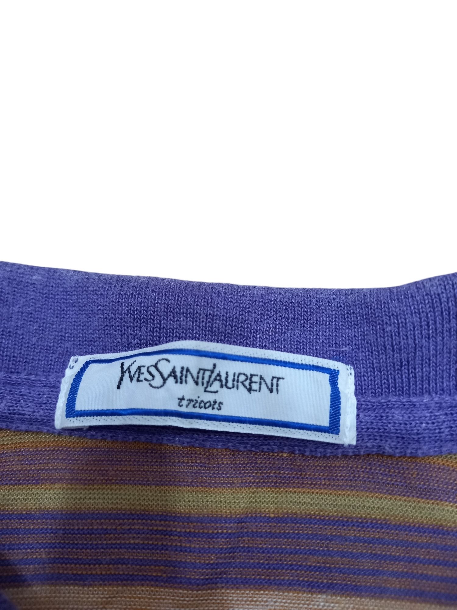 Yves Saint Laurent Vintage Yves Saint Laurent Retro Stripe Polo Size US L / EU 52-54 / 3 - 5 Thumbnail
