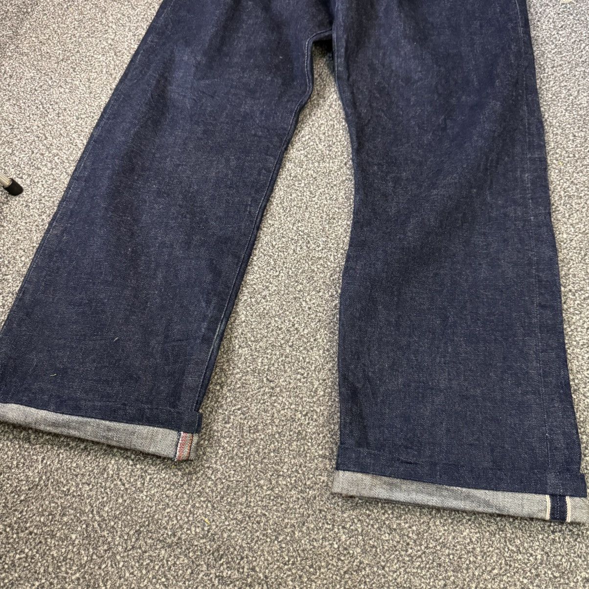 Indigo 🔥🇯🇵 Vintage 80s Japanese Selvedge Ft. Script Denim Rare Size US 34 / EU 50 - 5 Thumbnail