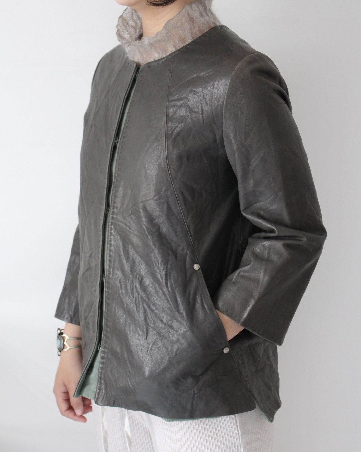 Japanese Brand 2000S IZZAT BABA LEATHER JACKET Size M / US 6-8 / IT 42-44 - 4 Thumbnail
