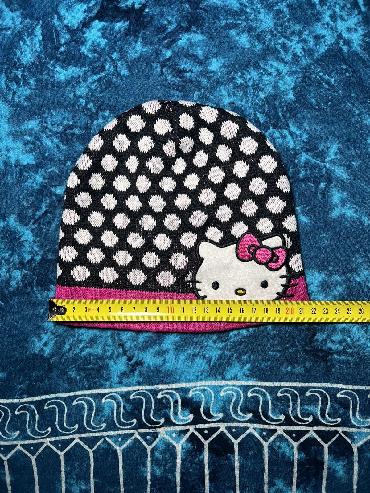 Japanese Brand Vintage Y2k Hello Kitty Beanie Hat Big Logo Size ONE SIZE - 4 Thumbnail
