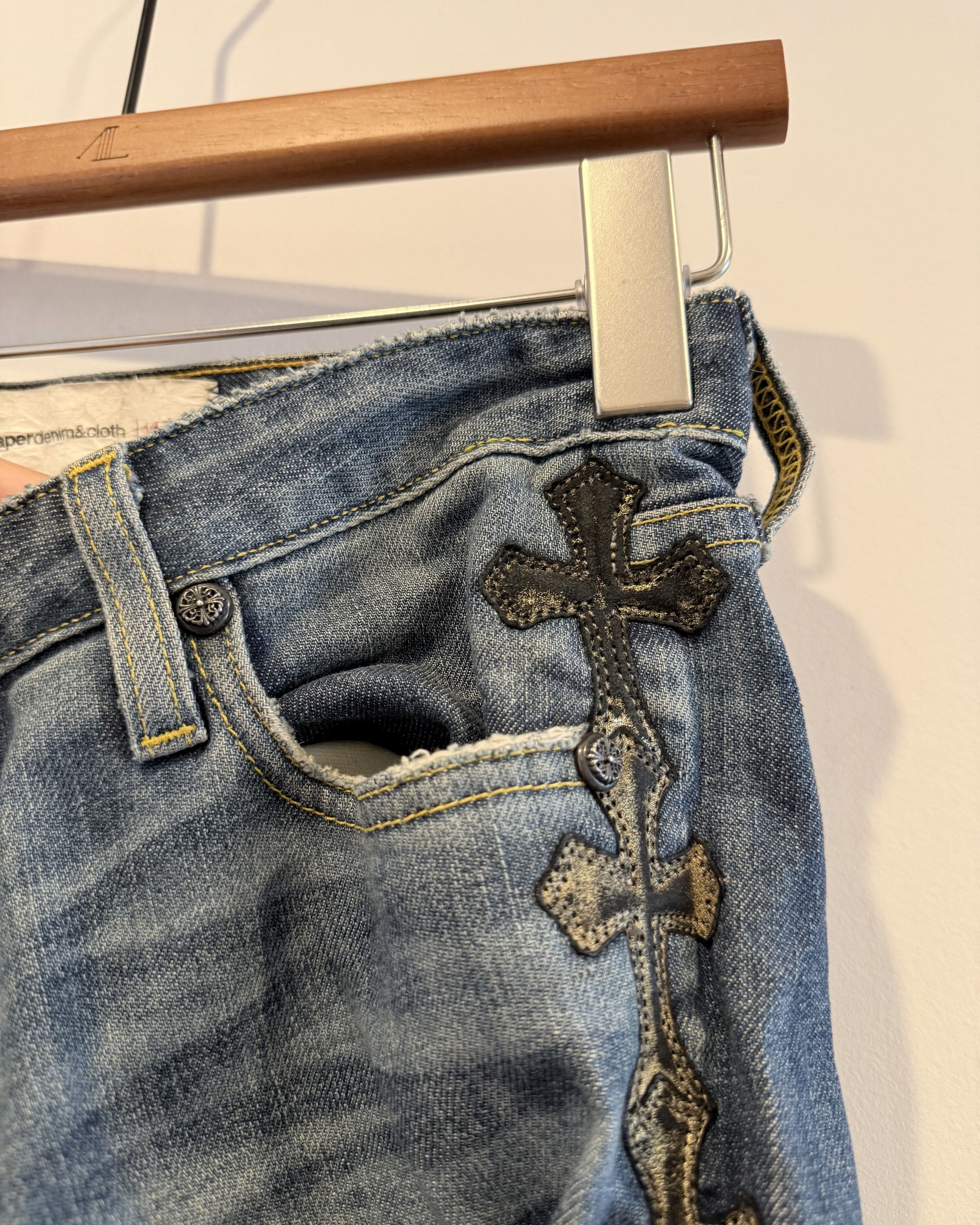 Chrome Hearts Chrome Hearts Gold Leather Patches Jeans Denim Size US 26 / EU 42 - 8 Thumbnail