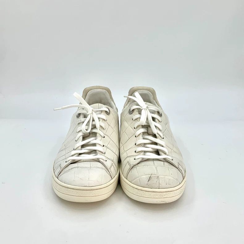 Louis Vuitton Louis Vuitton White Checkerboard Lace Up Casual Sneakers Size US 8.5 / EU 41-42 - 3 Thumbnail