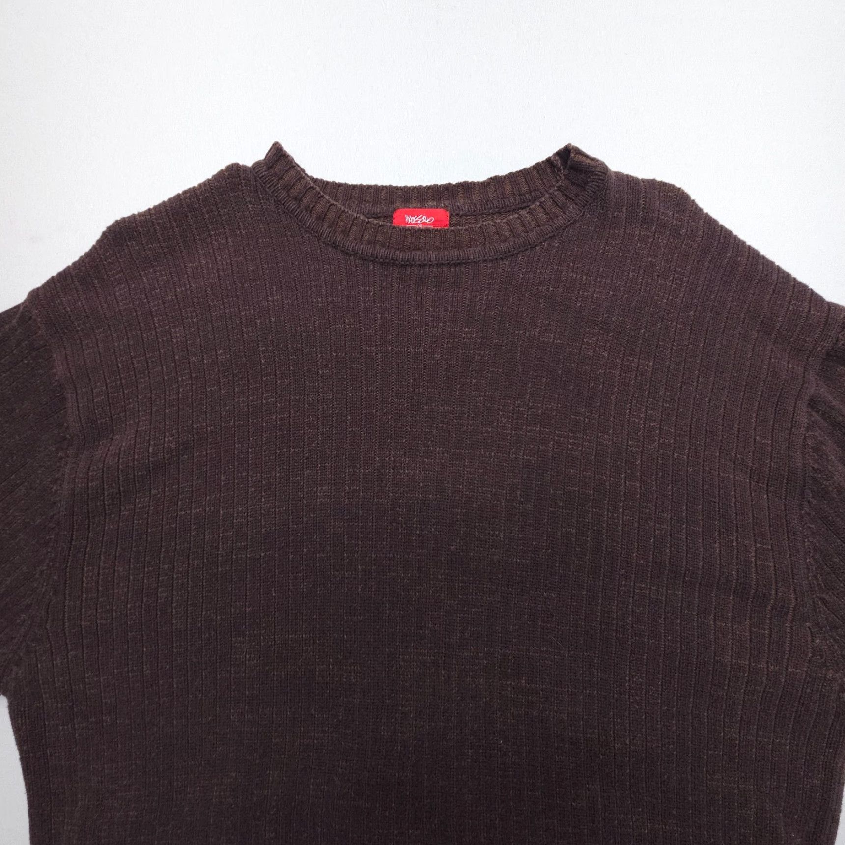 Mossimo VINTAGE Mossimo Pullover Sweatshirt Mens Large Brown 100% Cotton 90s Style Knit Crew Neck Slim Fit Hoodie? Size US L / EU 52-54 / 3 - 3 Thumbnail