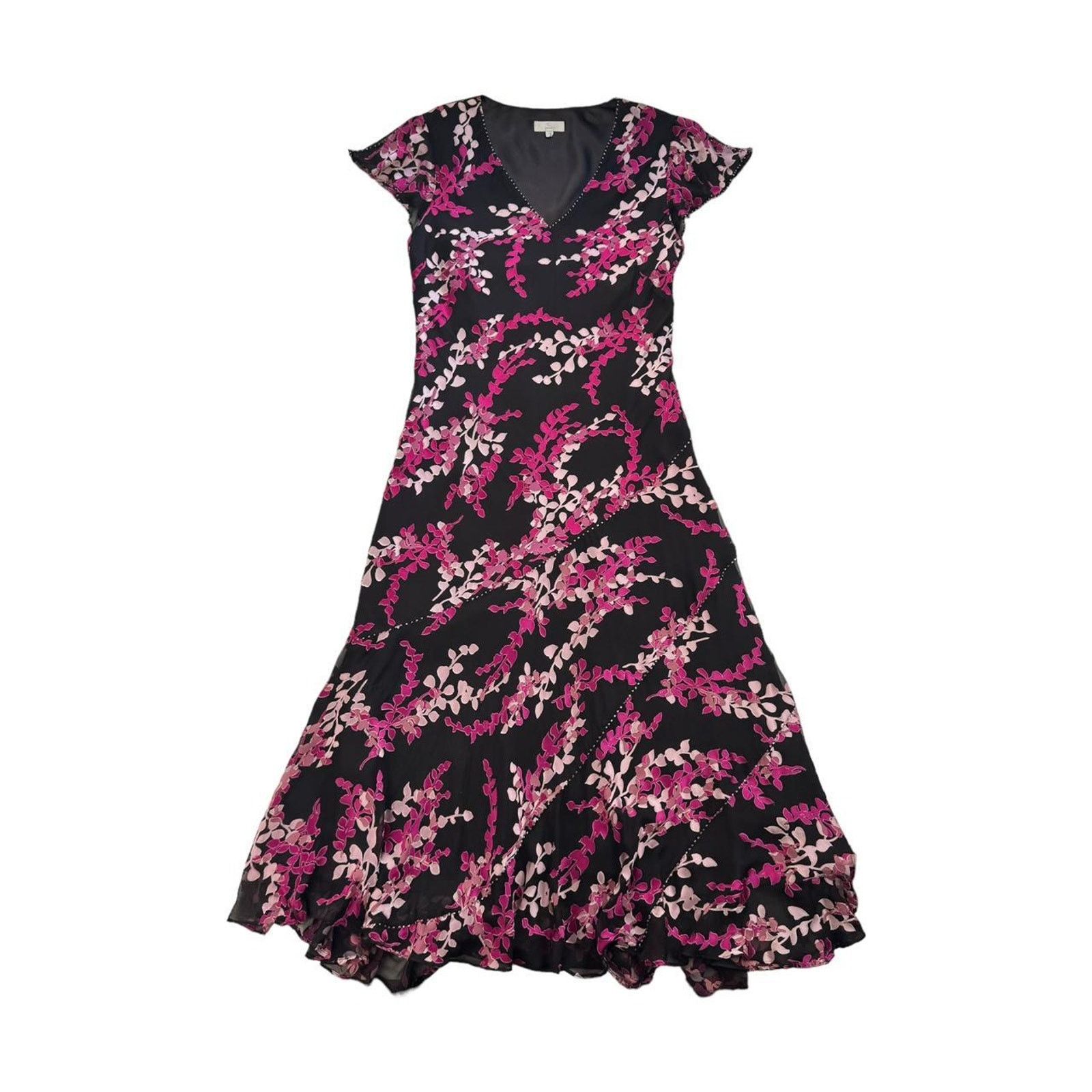 Other CC Floral Bead Embellished Sheer Silk Full Length Maxi Dress Size M / US 6-8 / IT 42-44 - 2 Thumbnail