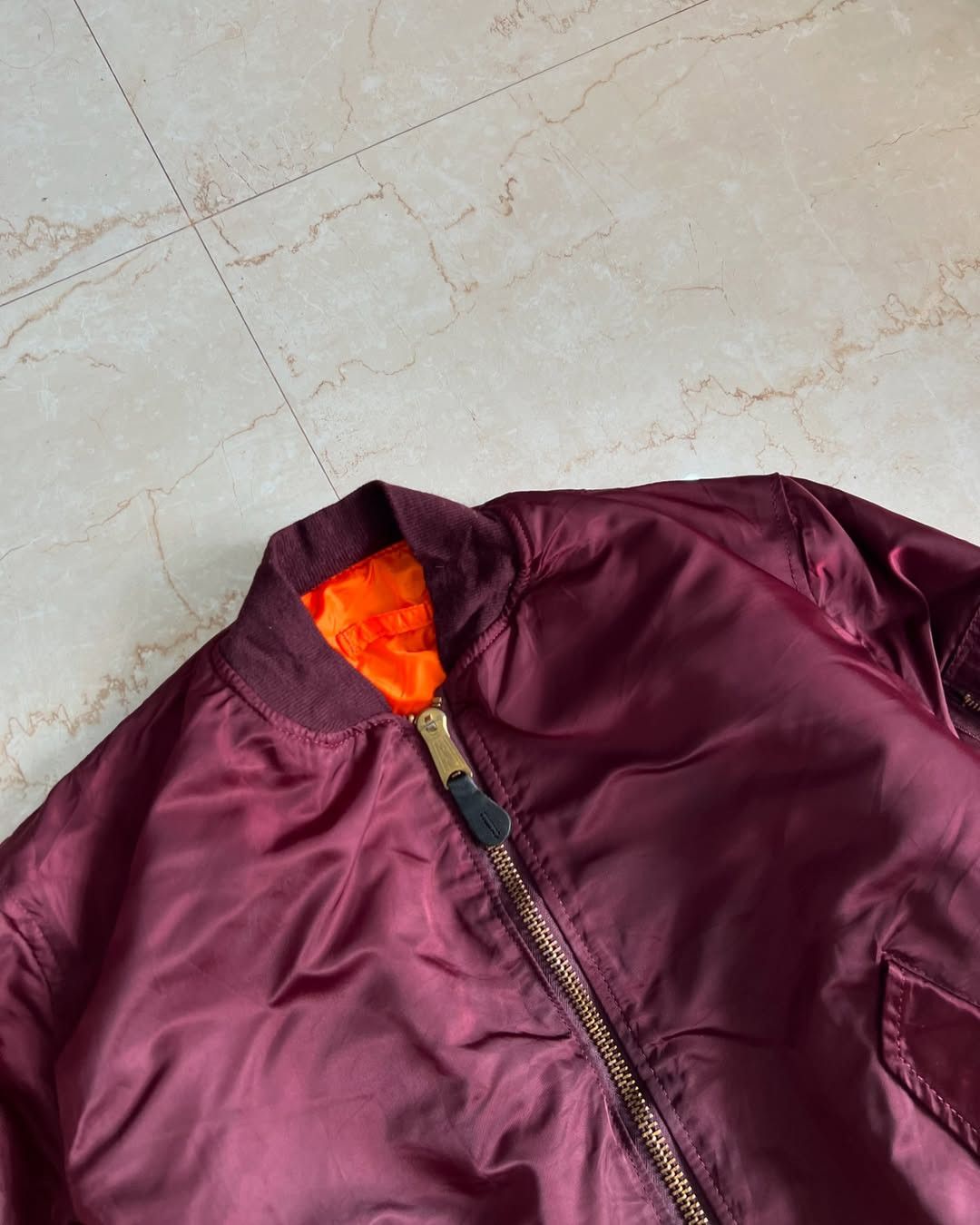 Alpha Industries Rare 90's Alpha Industry MA-1 Maroon Reversible Jacket Size US M / EU 48-50 / 2 - 3 Thumbnail