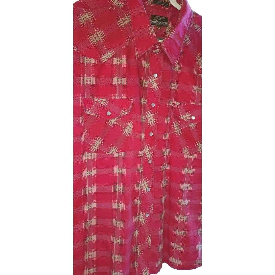 Vintage 2XL Vintage Outlaw Western Red Plaid Snap-Front Long Sleeve Size US XXL / EU 58 / 5 - 2 Thumbnail