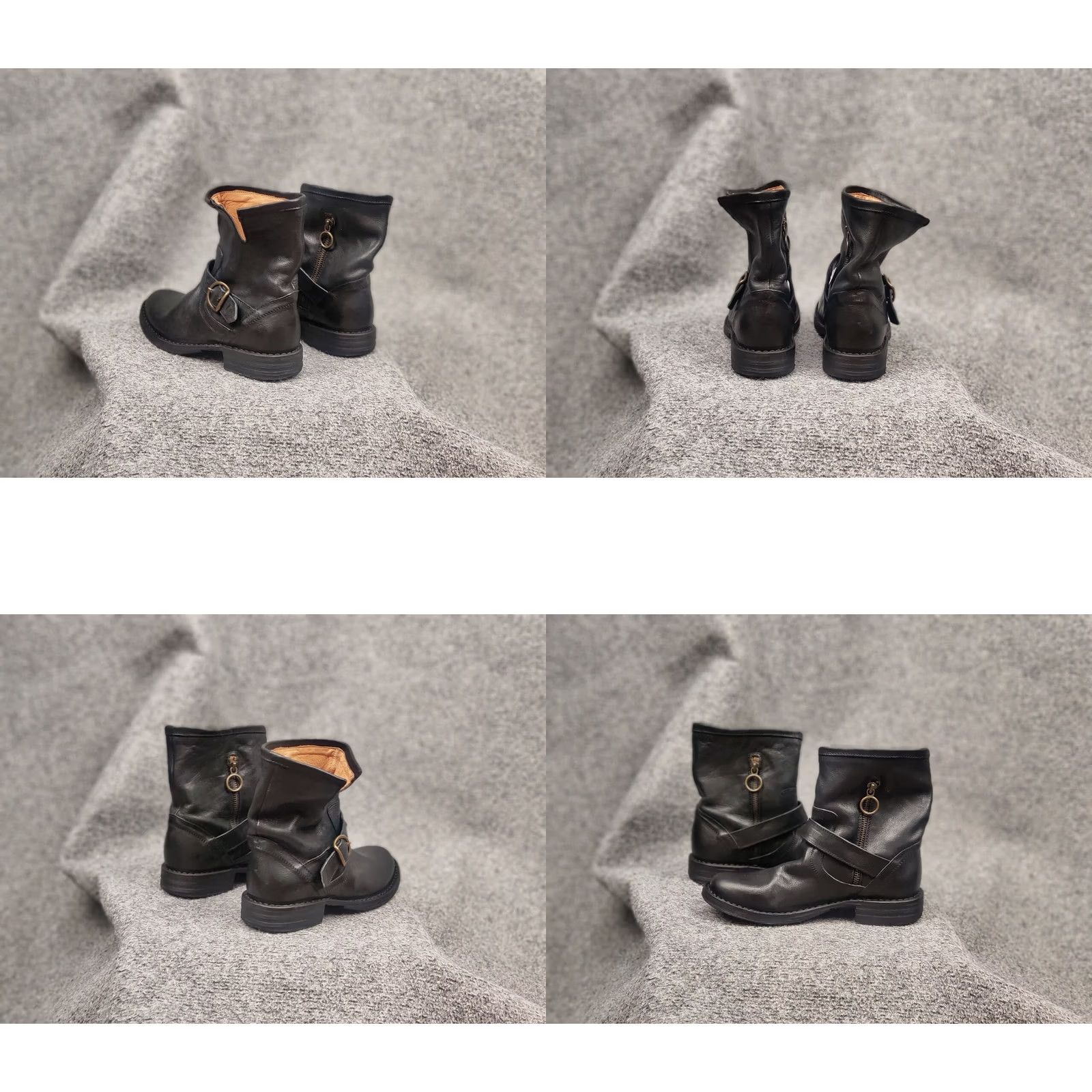 Vintage Fiorentini + Baker Side Zip Black Leather Eli Moto Ankle Boots Women Adult 35 EU 5 US Zip - Leather - Comfort Plus - Motorcycle Bike Style - Boot Size US 5 / IT 35 - 8 Thumbnail