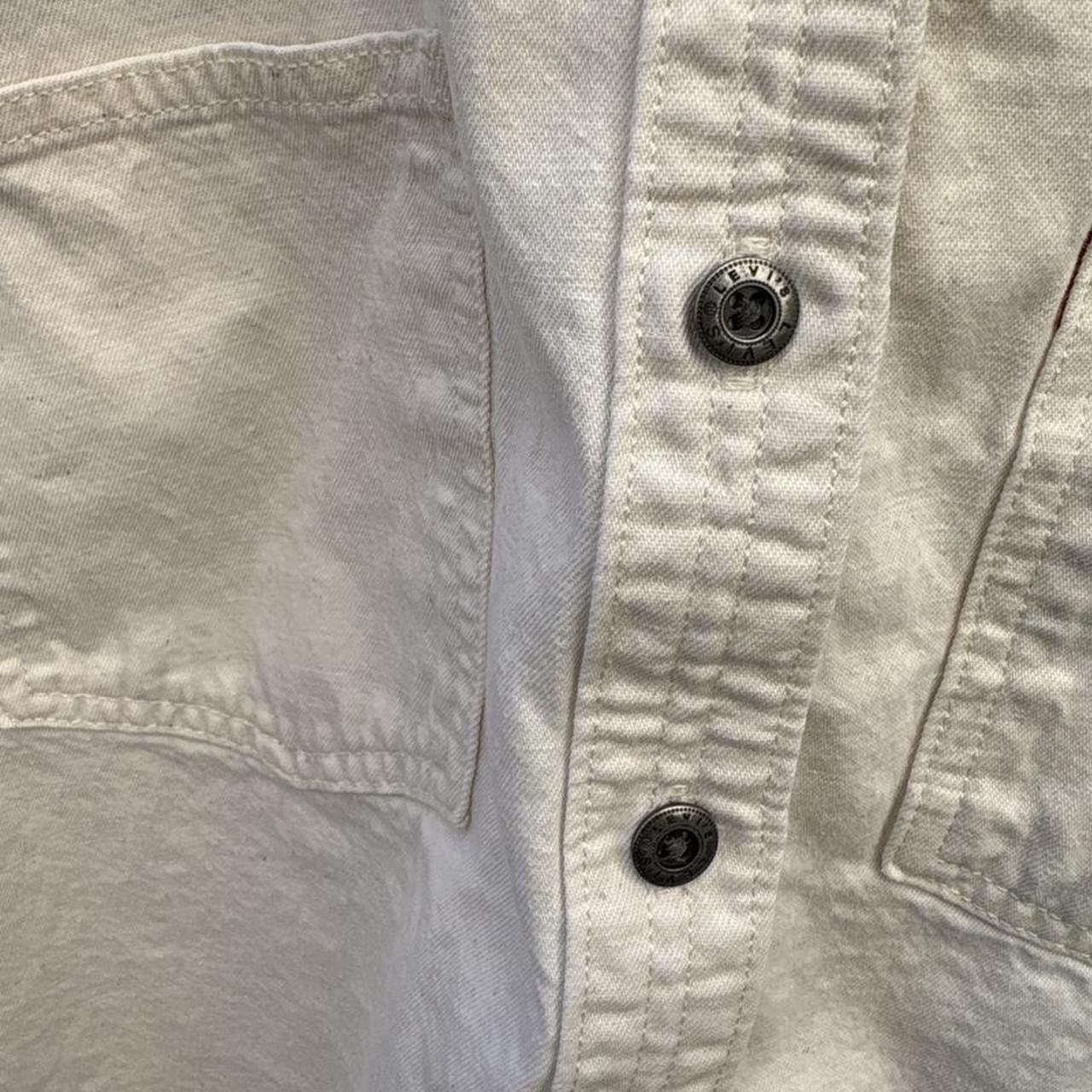 Levi's Early 2000s Levi's White Canvas Button Up Work Shirt Size US S / EU 44-46 / 1 - 4 Thumbnail