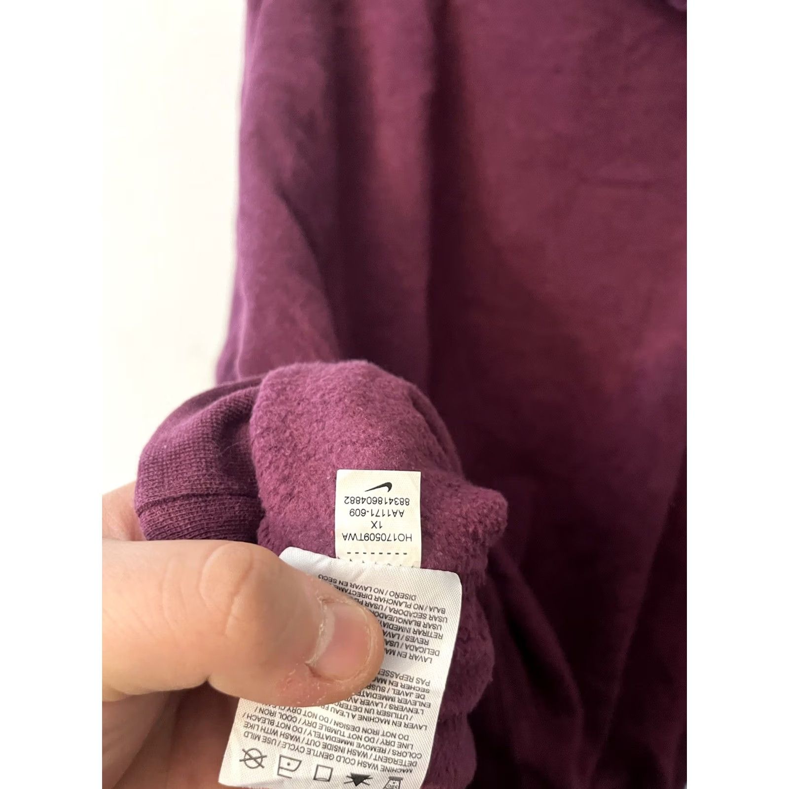 Nike Nike Hoodie Womens Size 1X Purple Burgundy Funnel Cowl Neck Long Sleeve Pocket Size XL / US 12-14 / IT 48-50 - 4 Thumbnail