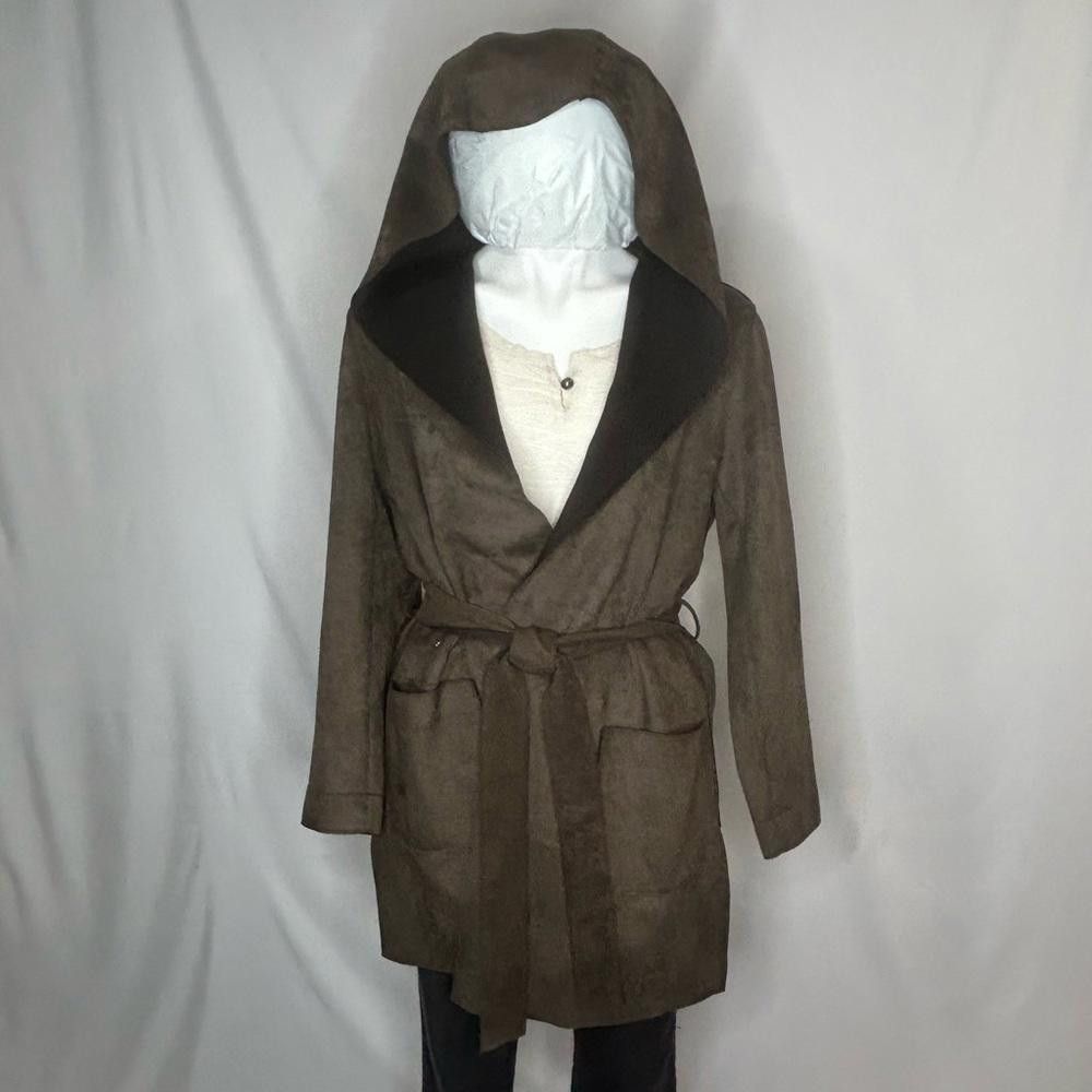 Zara Zara Basic Faux Suede Hooded Jacket w/ Matching Belt, Med Size M / US 6-8 / IT 42-44 - 3 Thumbnail