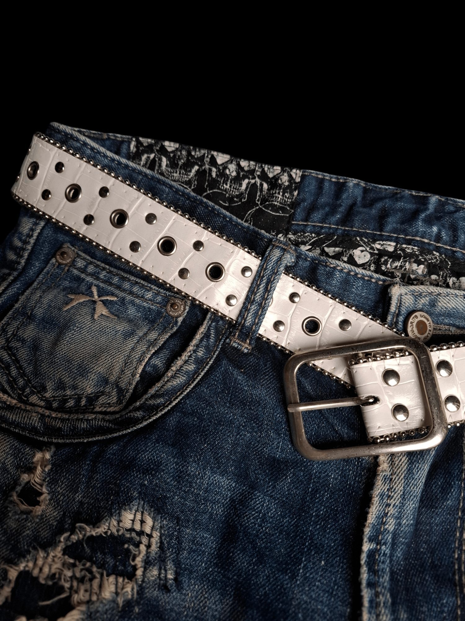 Hysteric Glamour × Japanese Brand × Vintage Vintage belts Y2k Rhinestones white pink leathers Size ONE SIZE - 3 Thumbnail