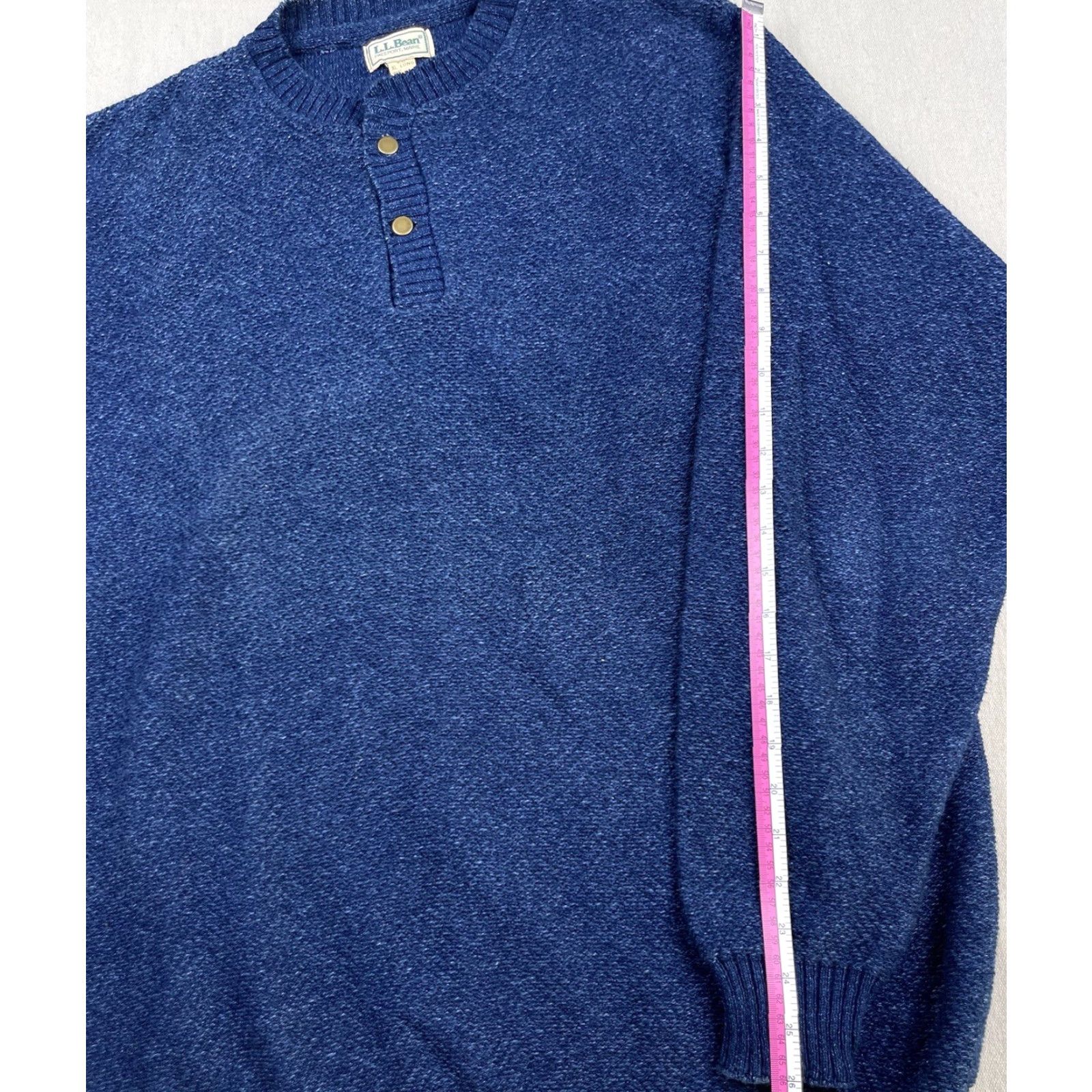 Vintage VINTAGE L.L. Bean Sweater Crew Neck Knit Henley Snap Button Fisherman USA Men XL Blue Cotton Knit Pullover Regular Size USA Theme Mens Size US XL / EU 56 / 4 - 5 Thumbnail