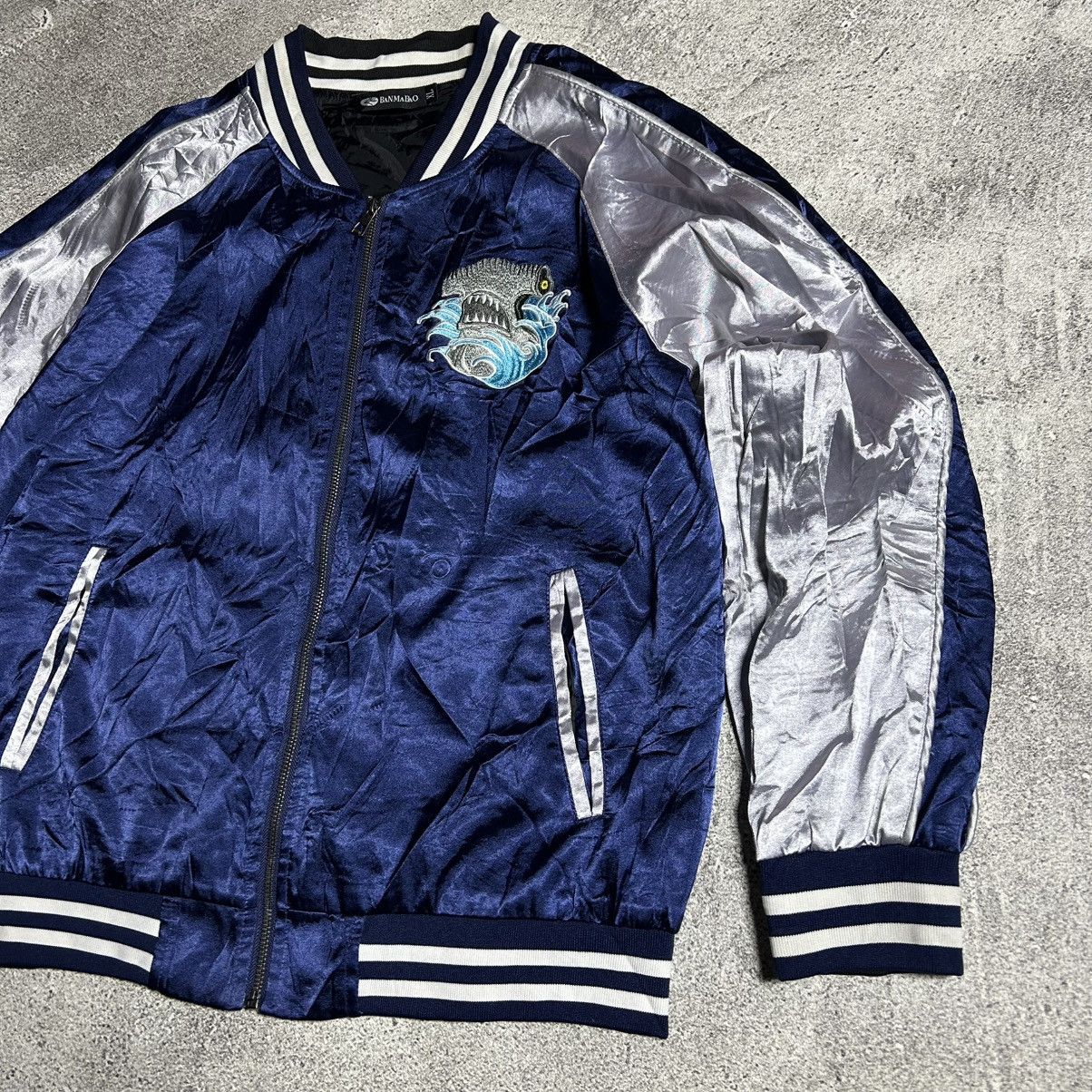 Japanese Brand Vintage Bombers Jacket Sukajan BANMABAO Size US L / EU 52-54 / 3 - 6 Thumbnail