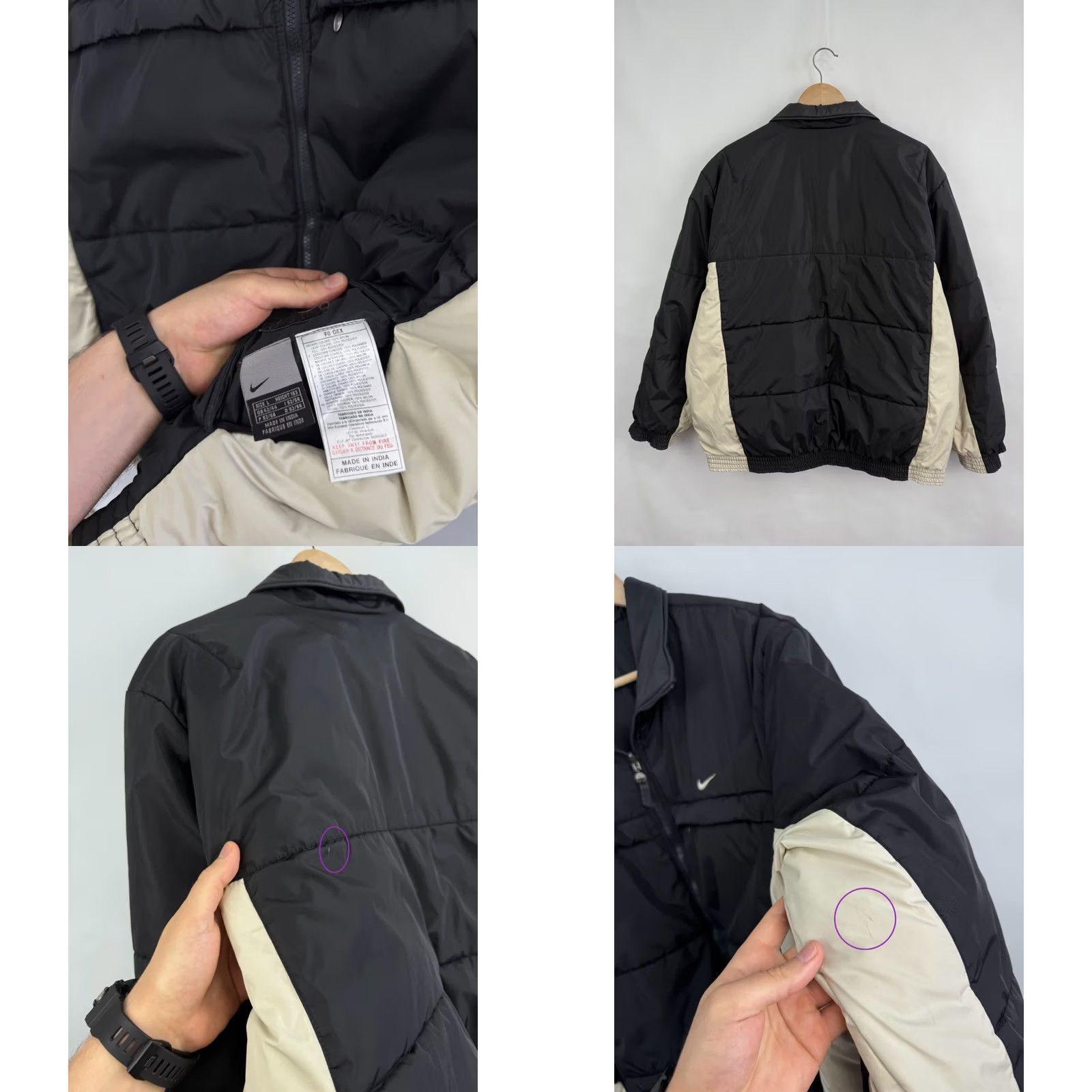 Nike 🇺🇸Vintage 90s Nike Reversible Puffer Jacket Synthetic Filling Size L Black Size US L / EU 52-54 / 3 - 8 Thumbnail