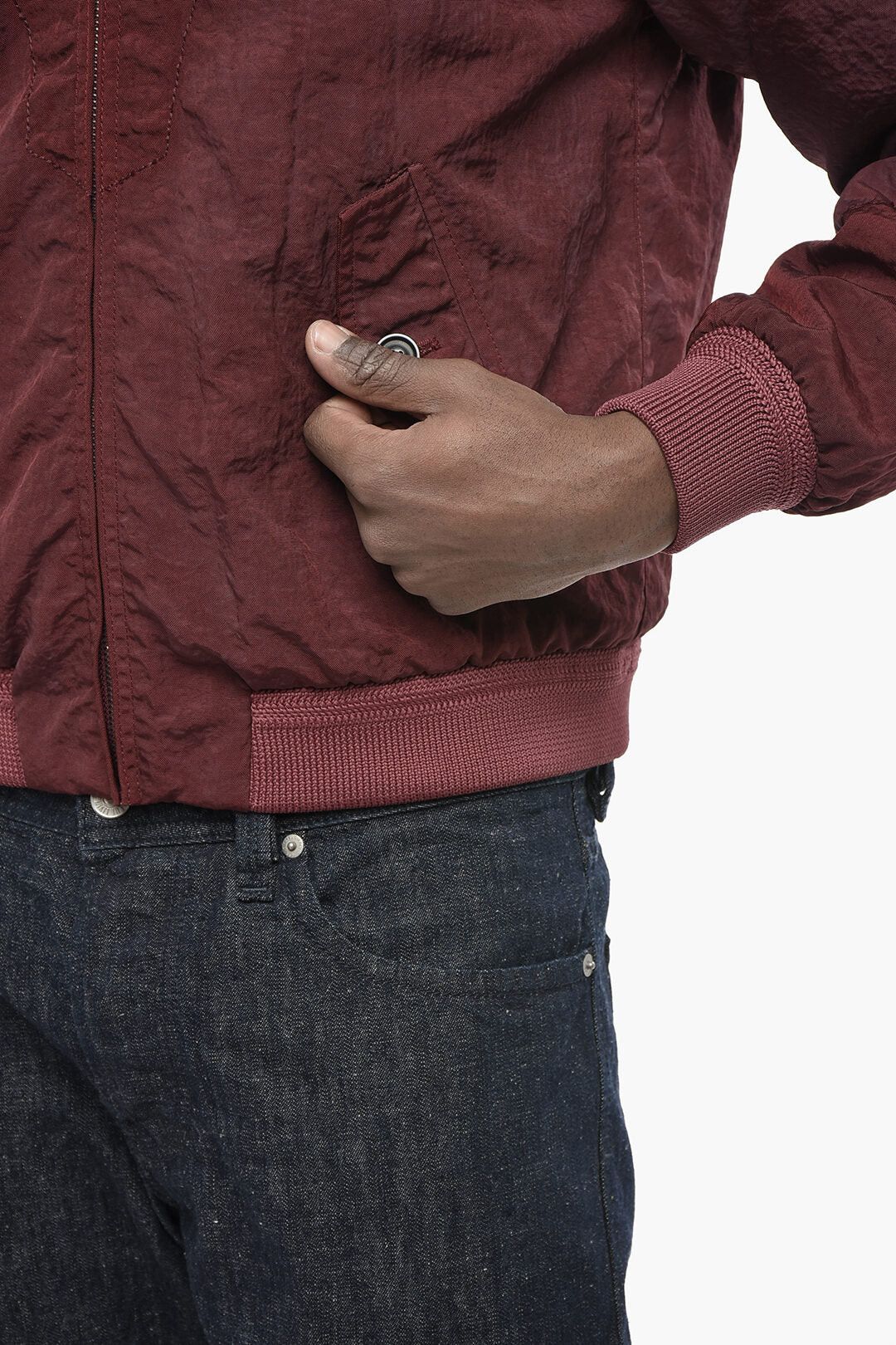 Maison Margiela og1mm0326 Nylon Bomber Jacket in Burgundy Size US XXS / EU 40 - 3 Thumbnail