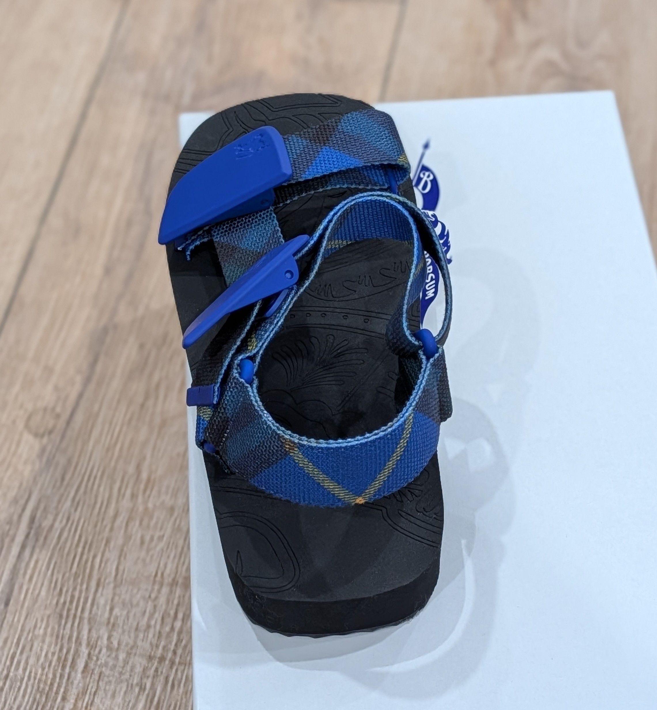 Burberry BURBERRY "Trek" Check Strap Sandals Blue/Black 42 US 9 Size US 9 / EU 42 - 5 Thumbnail