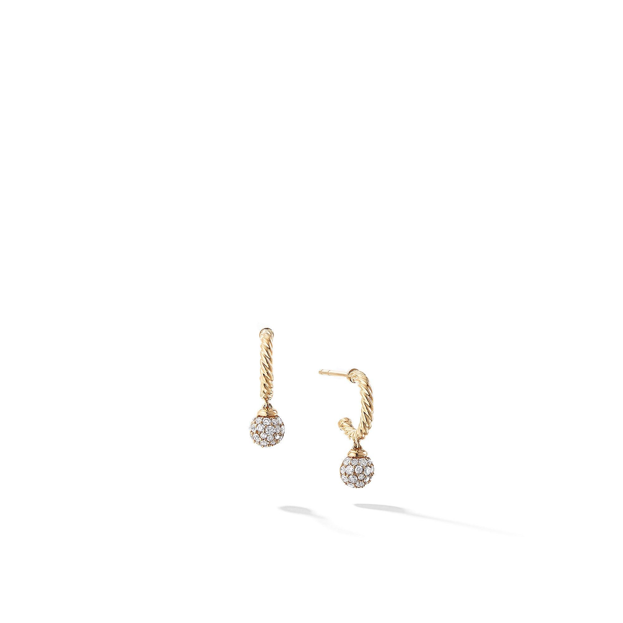 David Yurman o1w1db10325 Earrings in 18K Gold with Pave Diamonds & 17.2mm Size ONE SIZE - 1 Thumbnail
