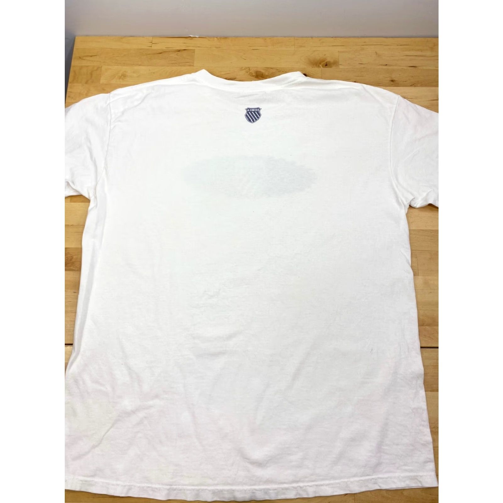 K-Swiss VINTAGE K-SWISS Classic Brand Logo T-Shirt White L Tee Shirt Unisex Short Sleeve 100% Cotton Graphic Tee Hip Hop Casual Mens Womens Boys Girls Size US L / EU 52-54 / 3 - 3 Thumbnail